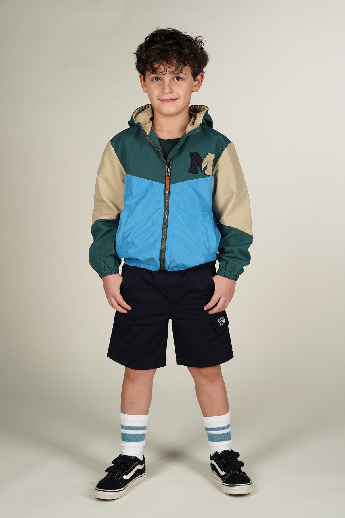 Moodstreet Davy Colorblock Jas Groen