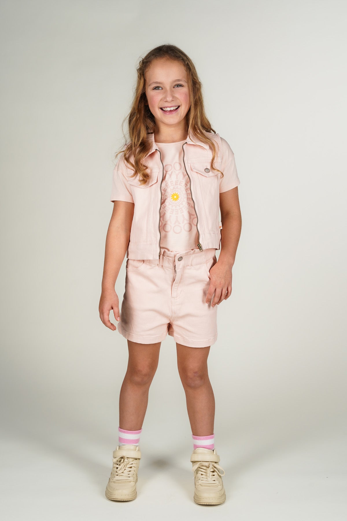 Moodstreet Valery Pink Denim Gilet