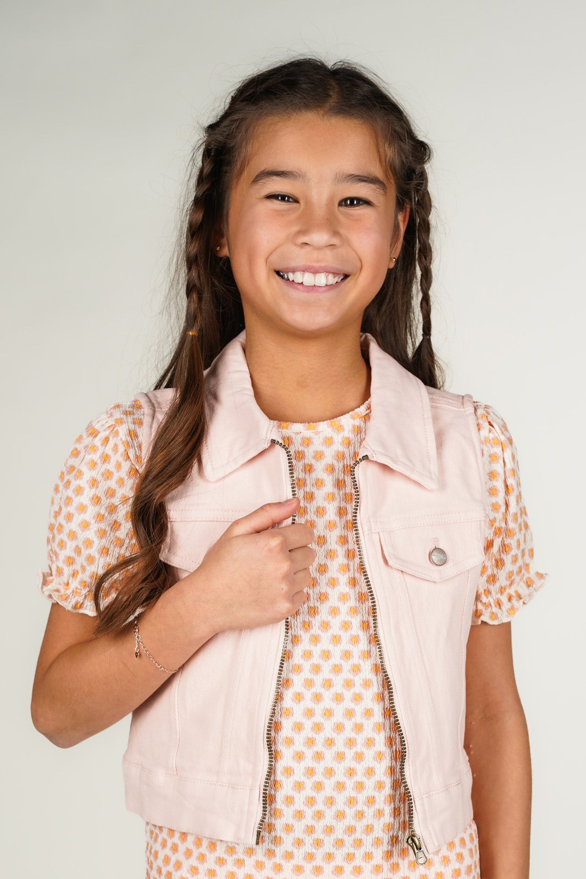 Moodstreet Valery Pink Denim Gilet