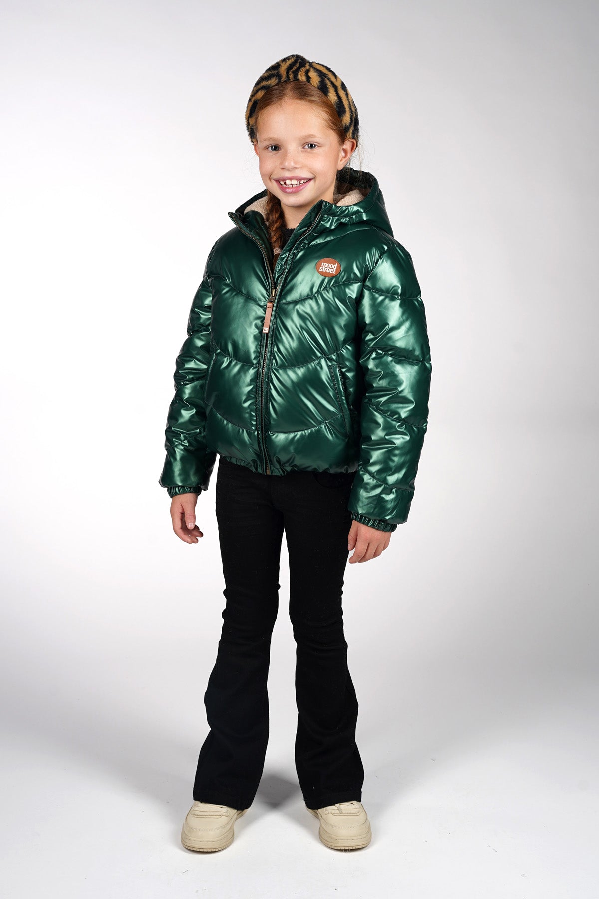 Moodstreet Jesse Metallic Jacket Groen