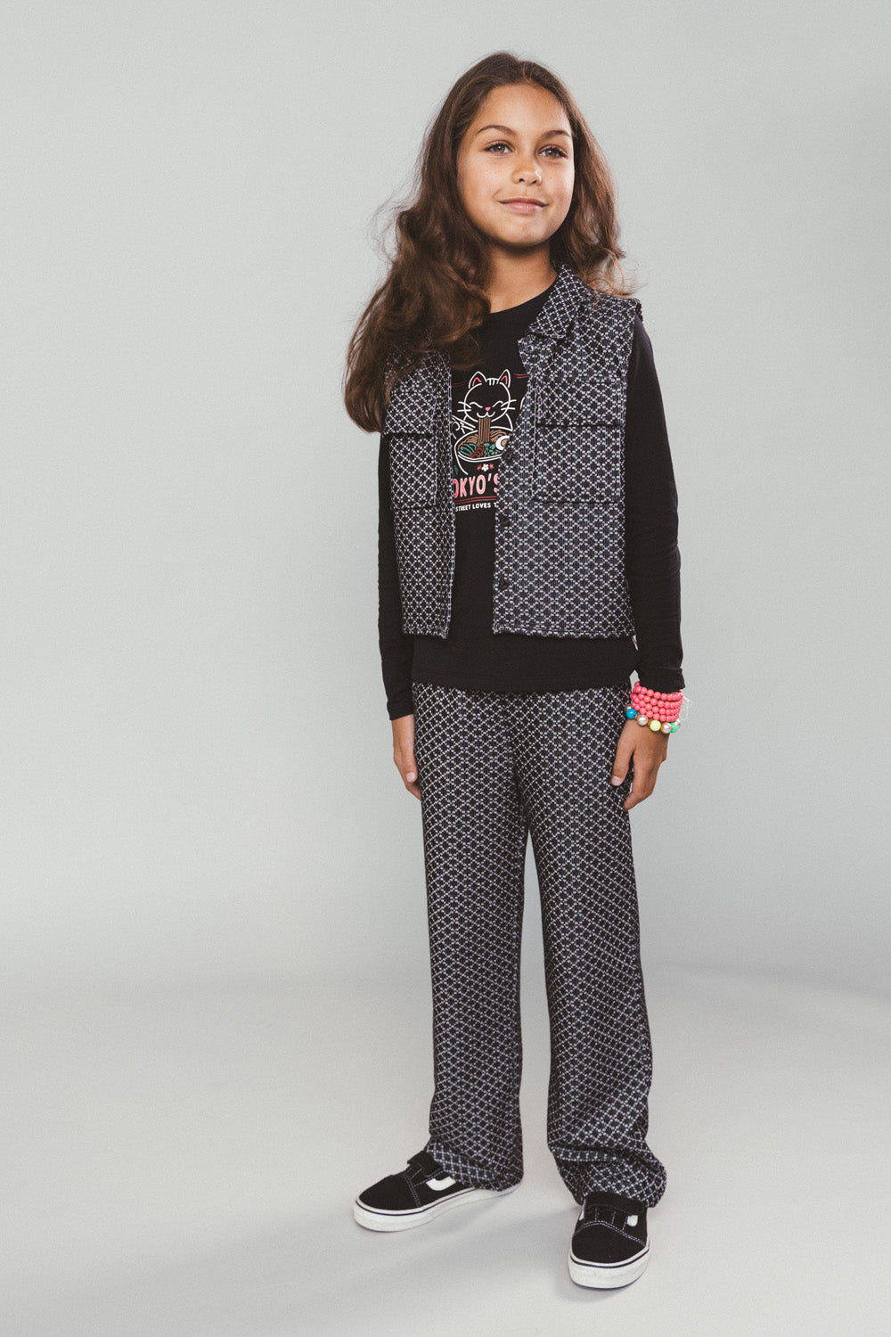 Moodstreet Vina Jacquard Gilet -Zwart-