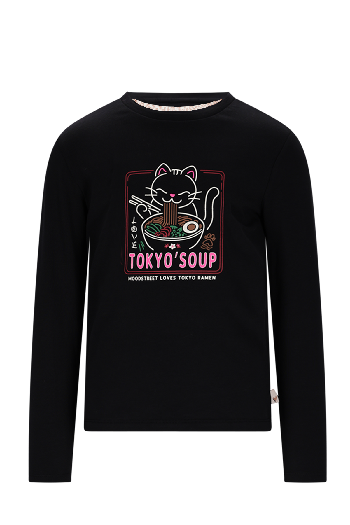 Moodstreet Lilly Lucky Cat Longsleeve -Zwart-