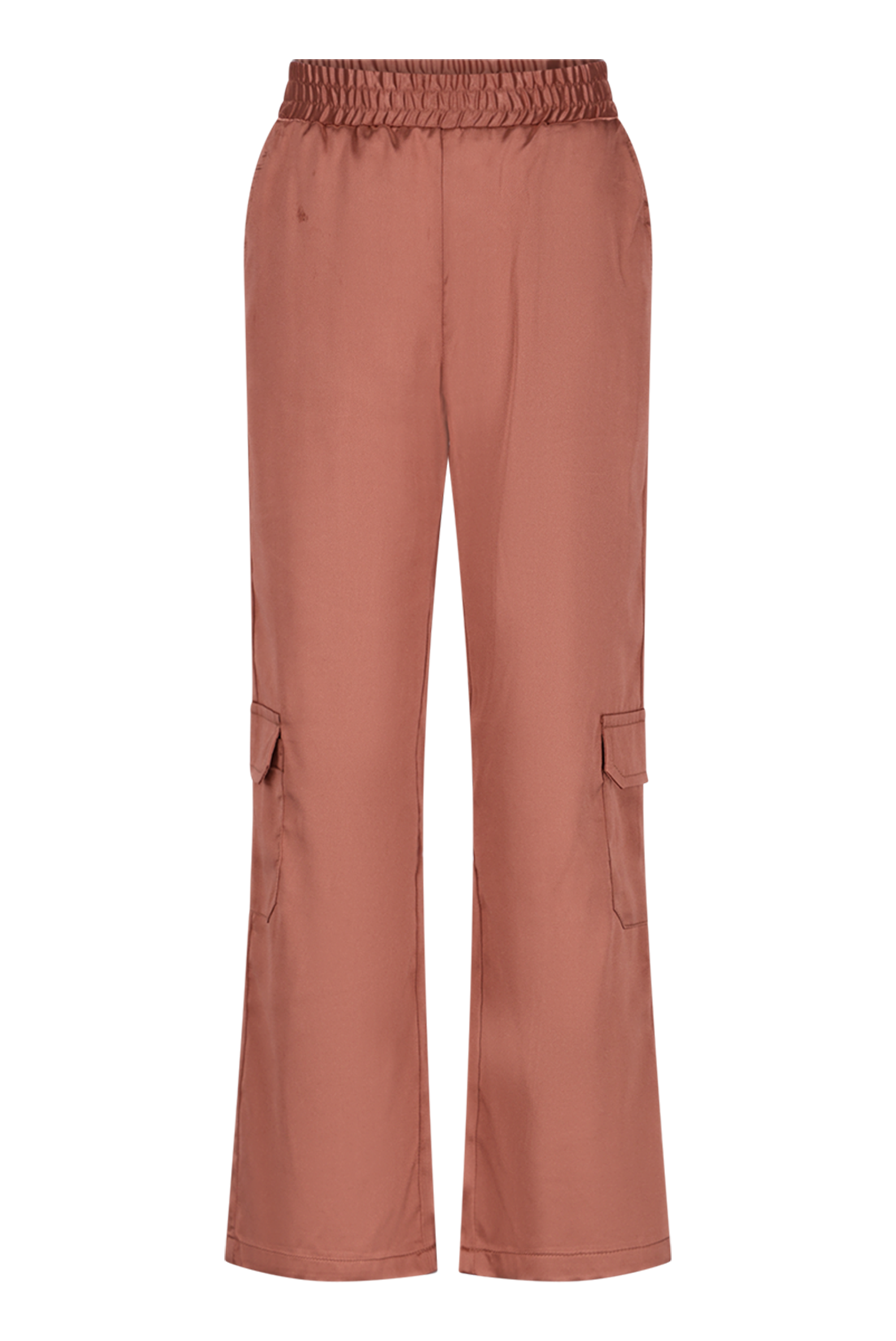 Moodstreet Bade Satijnen Cargo Broek -Hazelnoot-