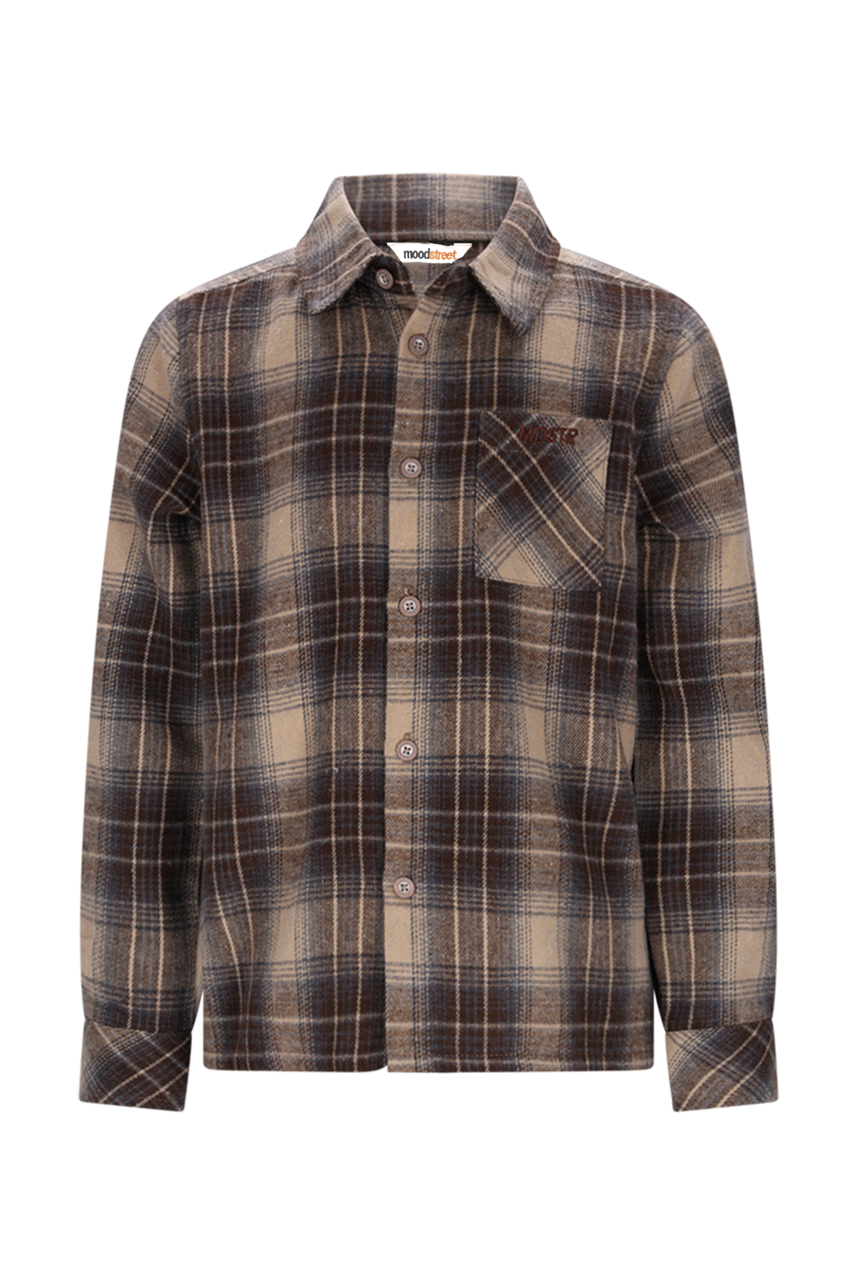 Moodstreet Oliver Geruit Shirt -Zand-