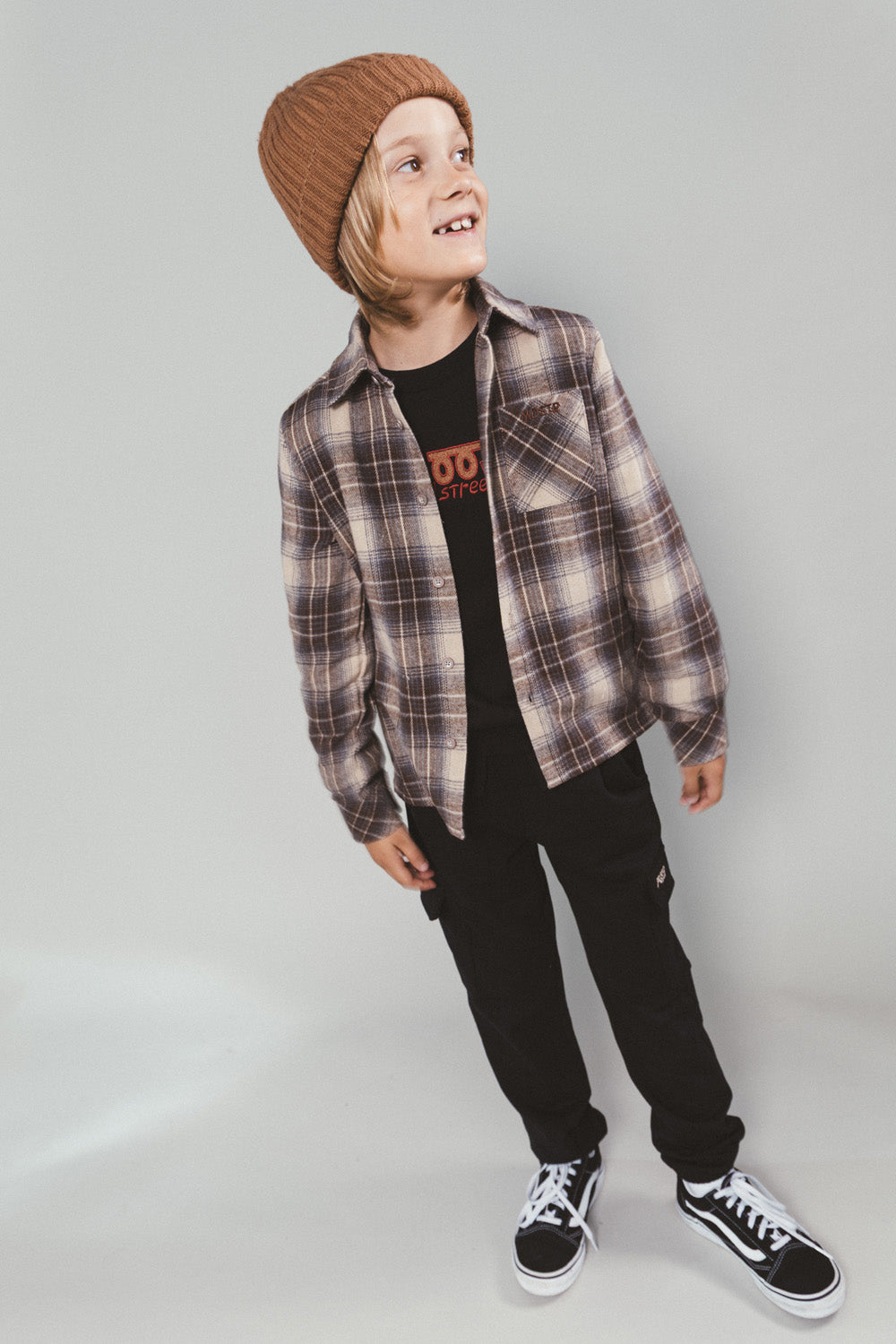 Moodstreet Oliver Geruit Shirt -Zand-