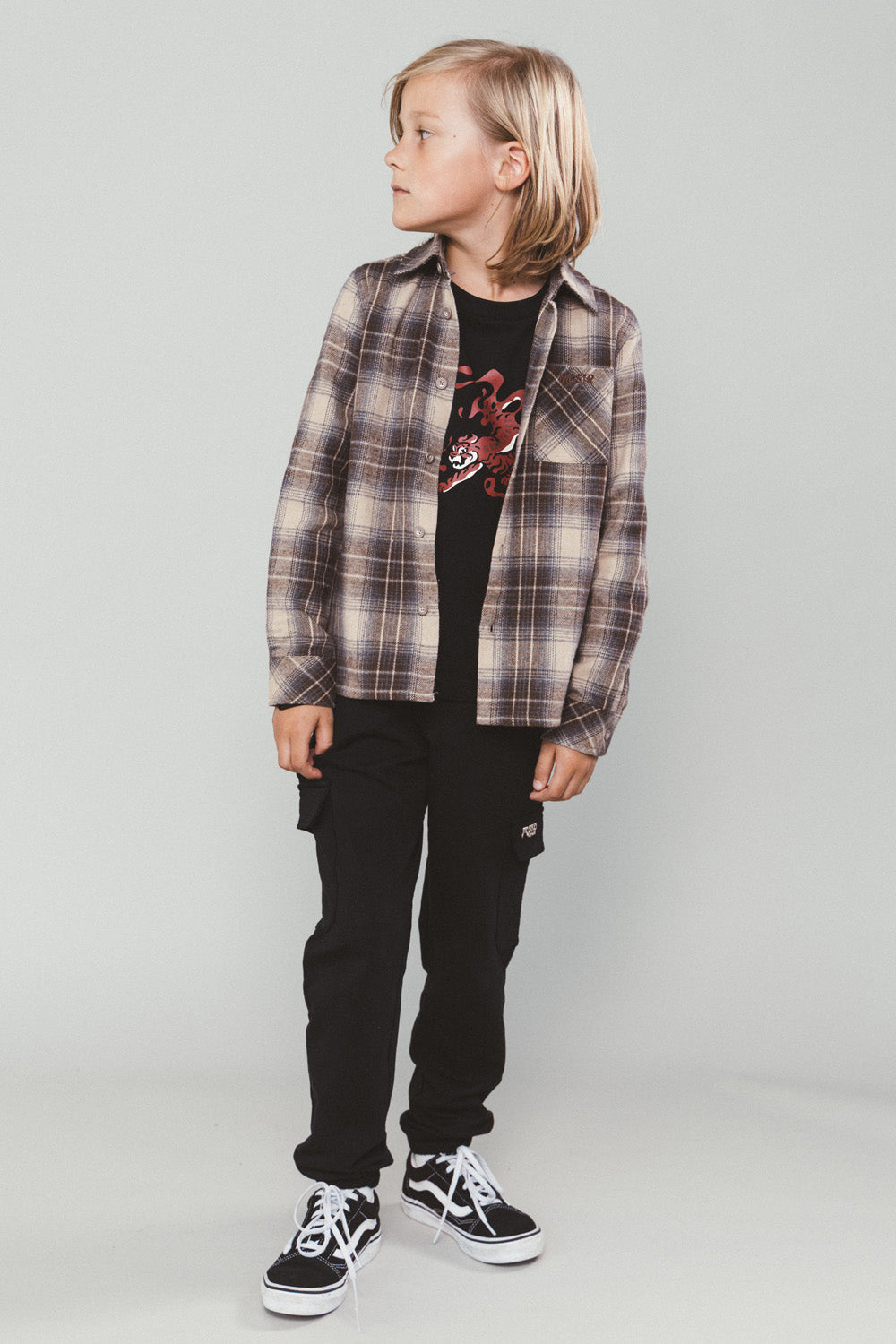 Moodstreet Oliver Geruit Shirt -Zand-