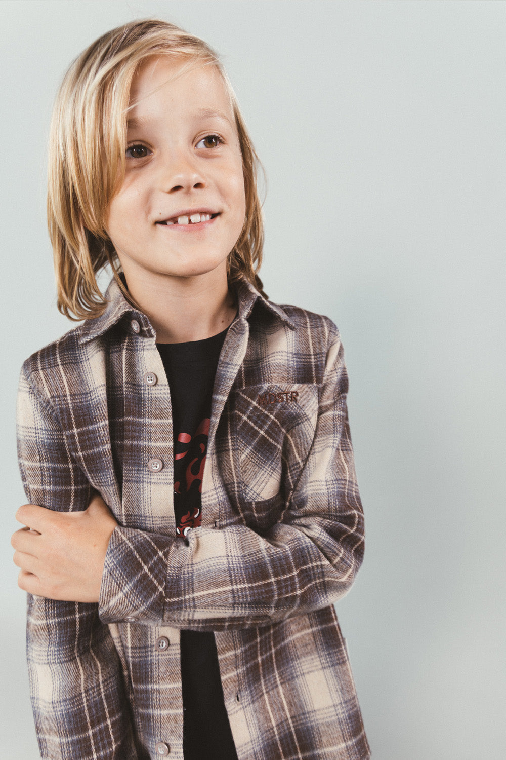 Moodstreet Oliver Geruit Shirt -Zand-