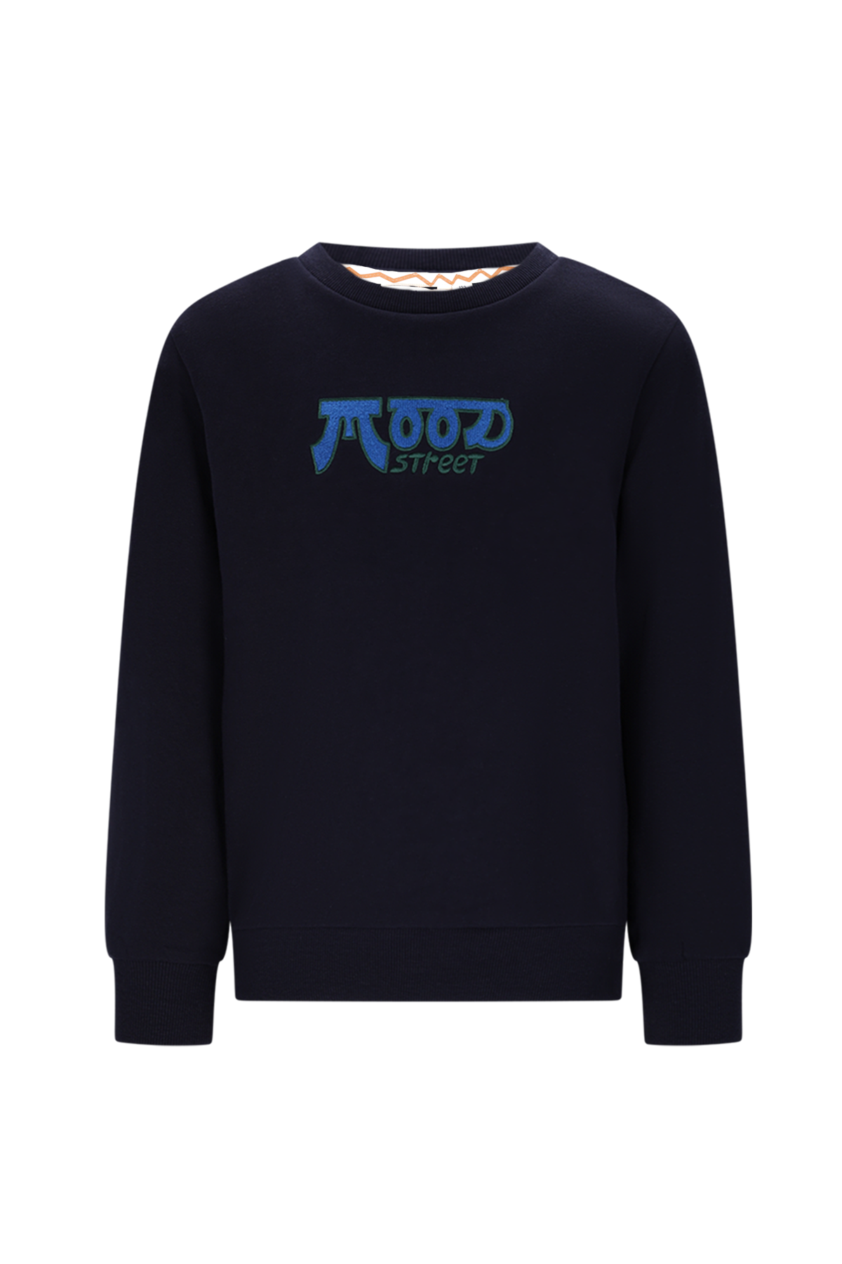 Moodstreet Sev Fancy Embro Sweater -Blauw-