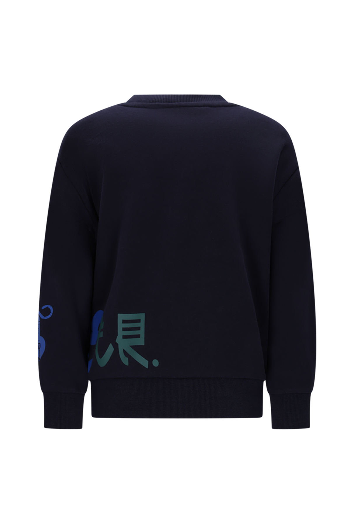 Moodstreet Simon Side Print Sweater -Blauw-