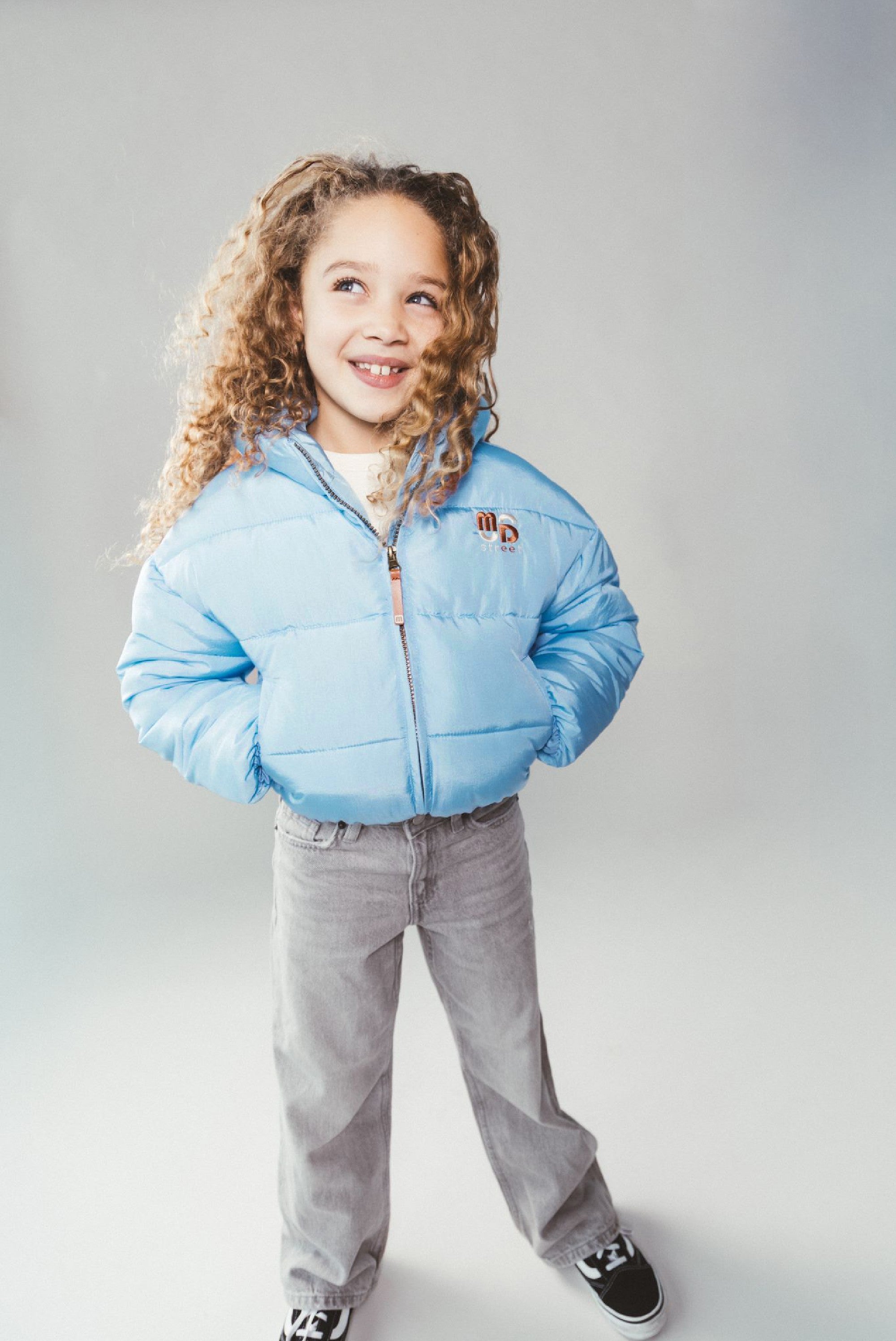 Moodstreet JOYA cropped bomber - Soft Blue