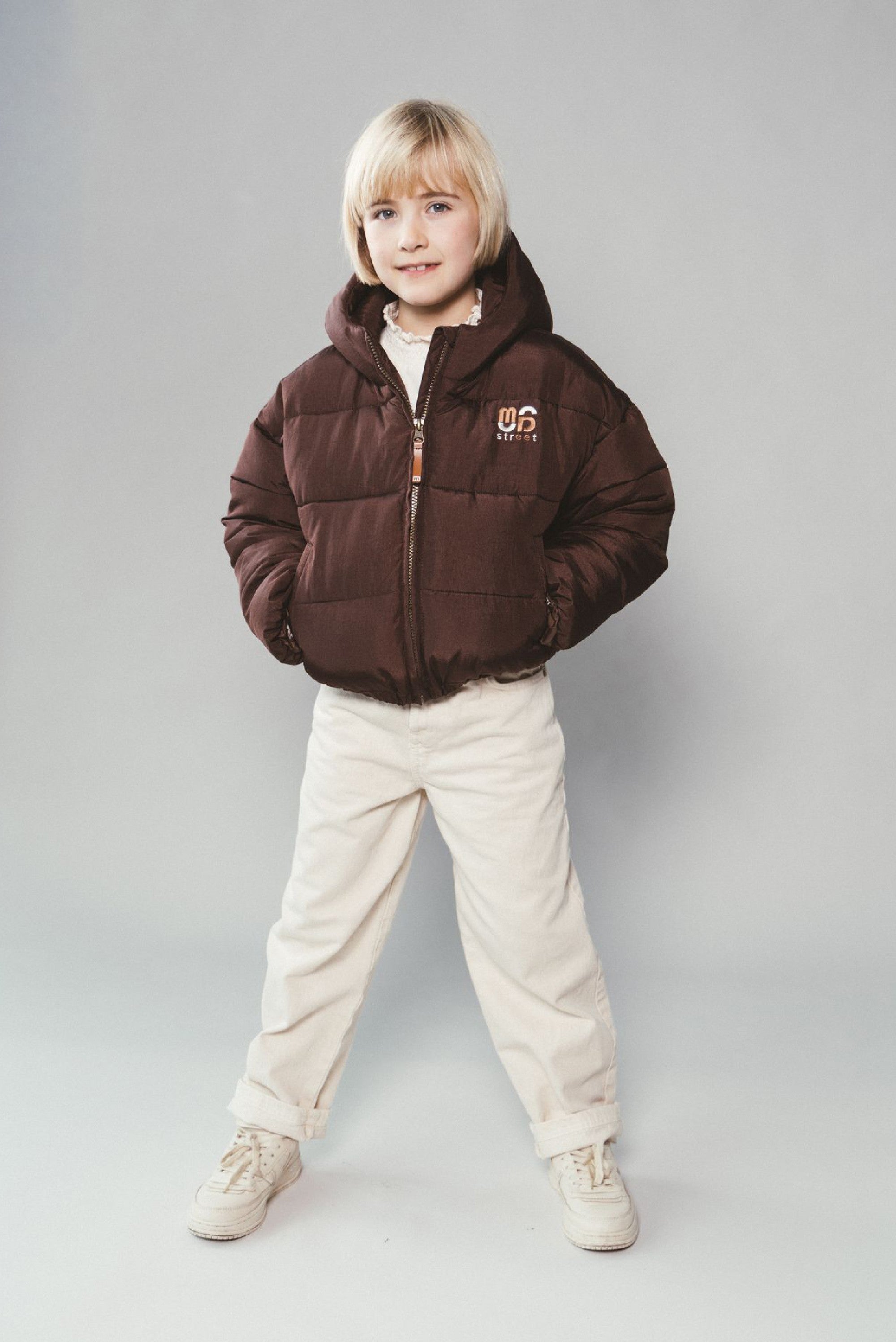 Moodstreet JOYA cropped bomber - Cocoa