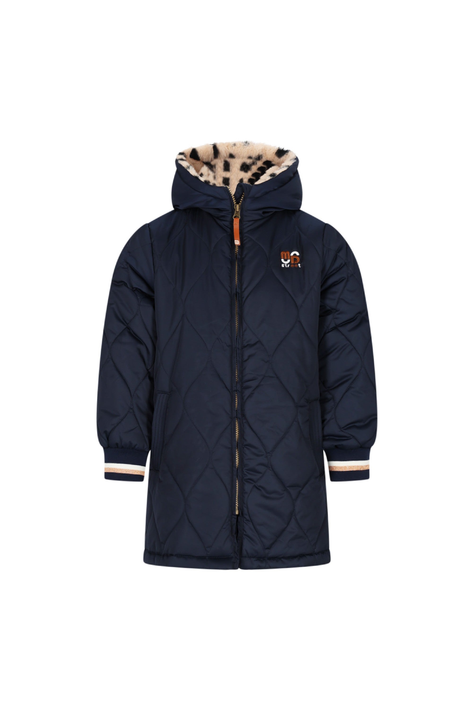 Moodstreet JULA golvend stiksel parka - Navy