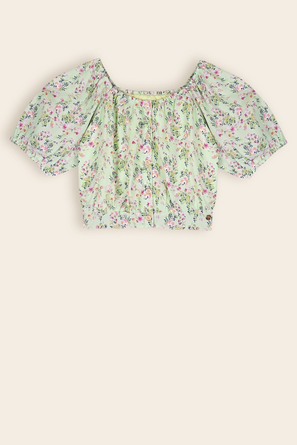 NoNo Tomas Gebloemde Blouse Groen