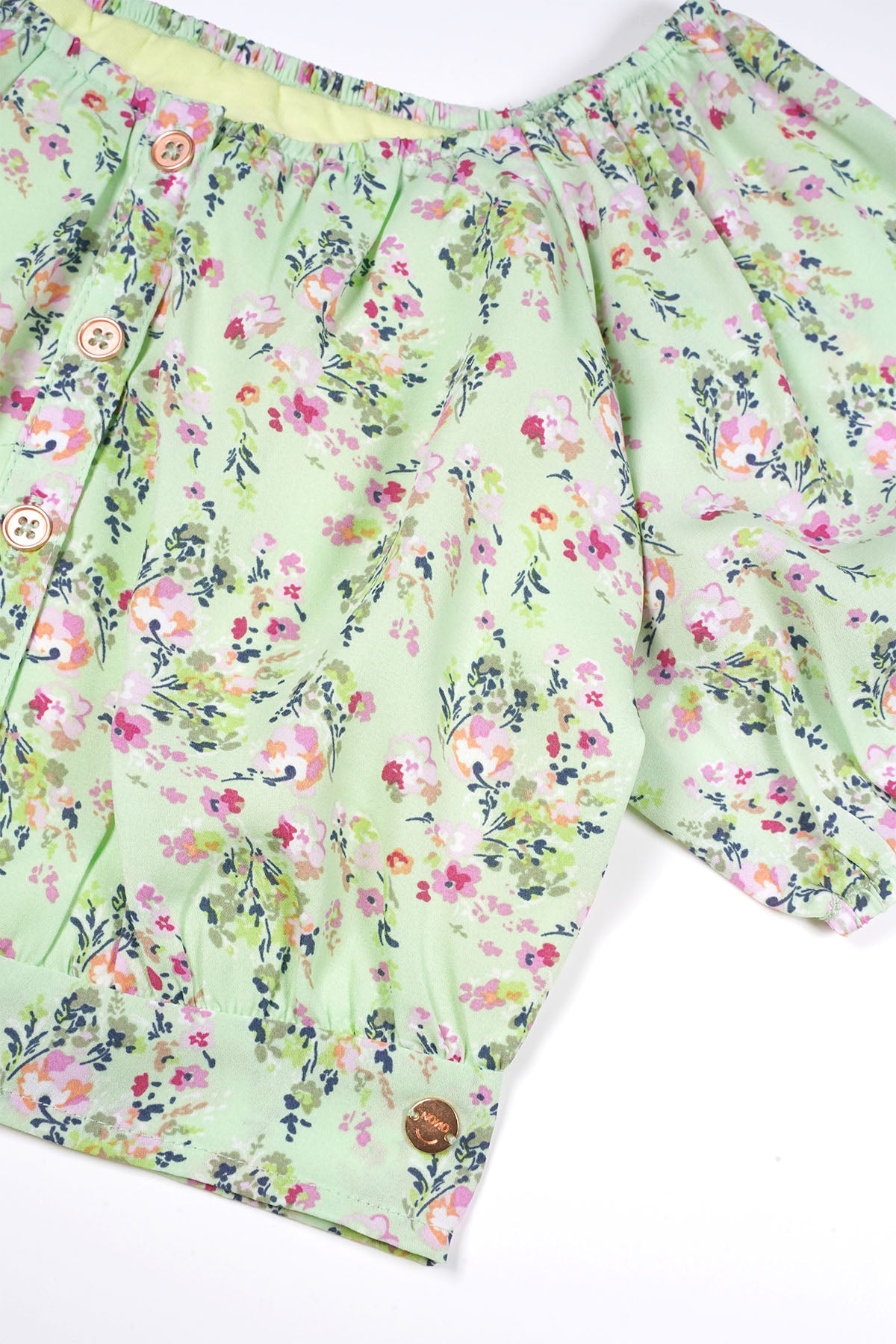NoNo Tomas Floral Blouse Green