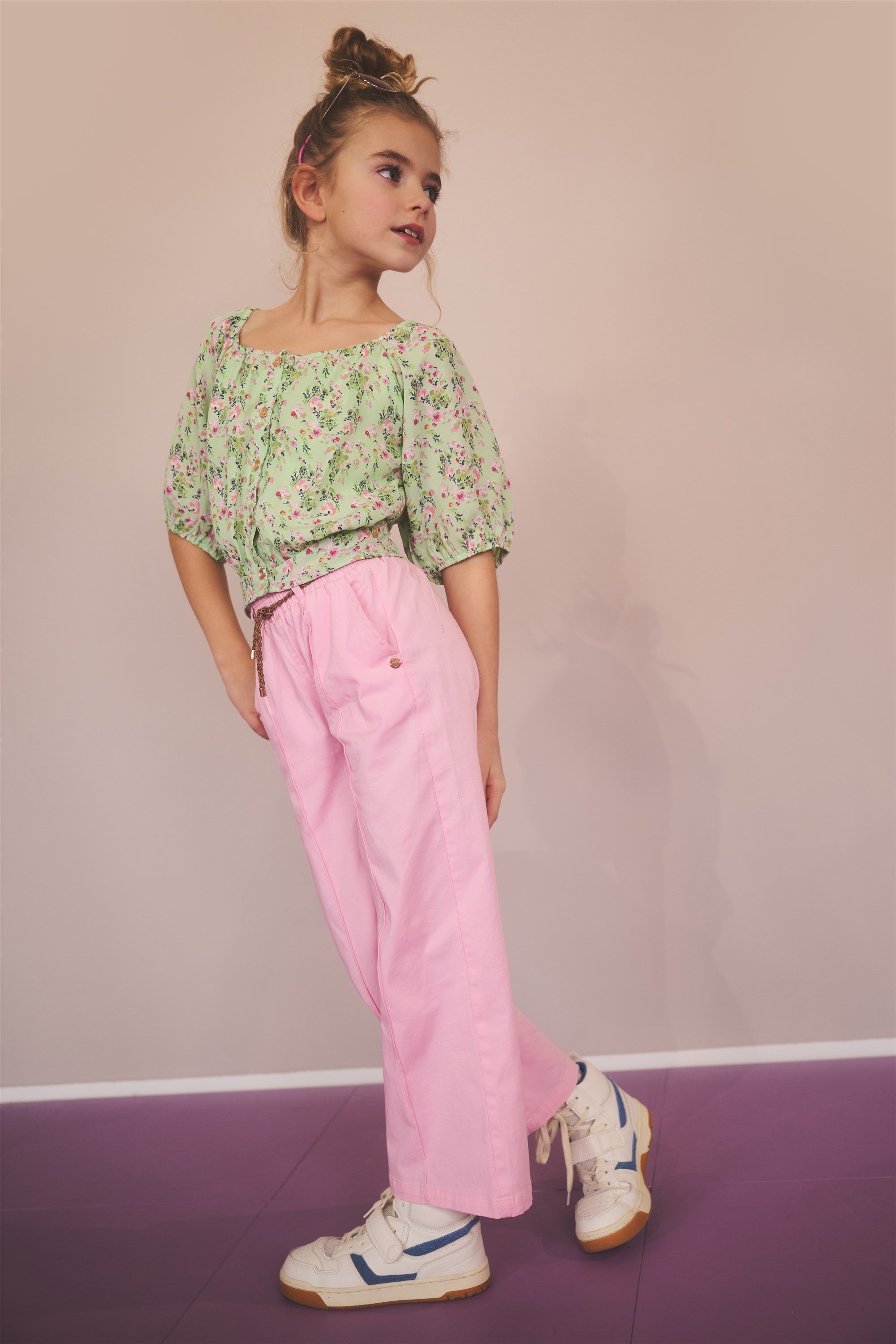 NoNo Tomas Gebloemde Blouse Groen