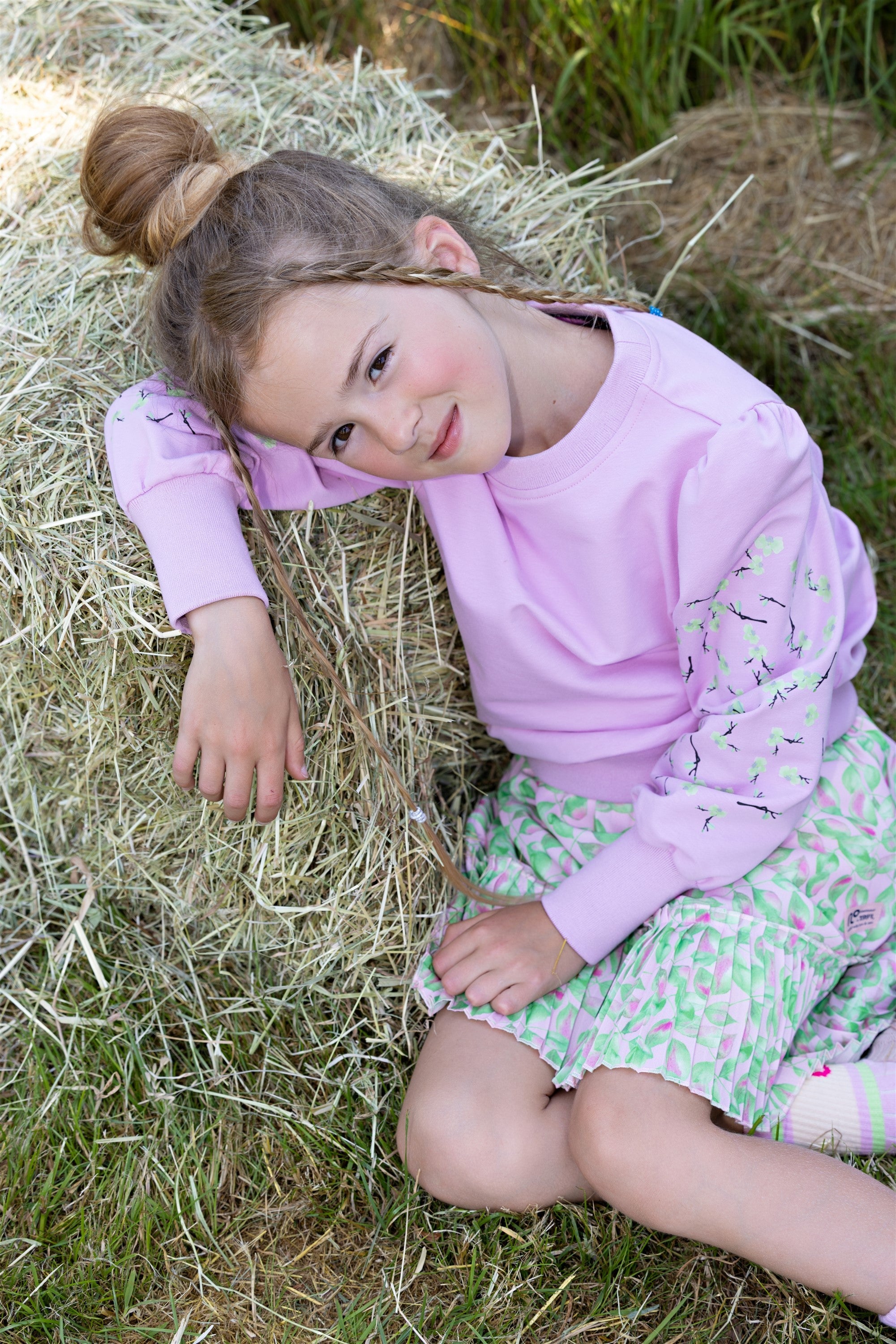 NoNo Kulet Pullover Print auf Ärmel Rosa