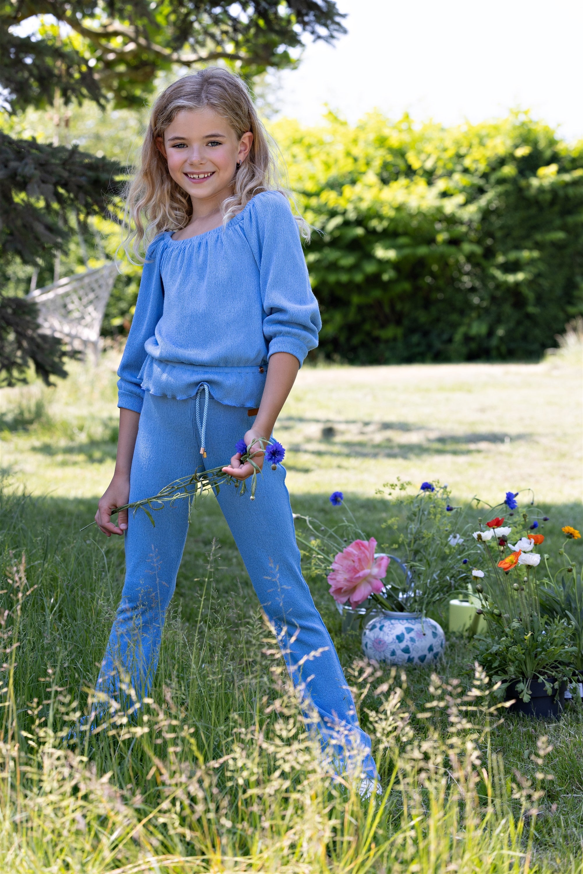 NoNo Knew Boothals Jersey Top Blue