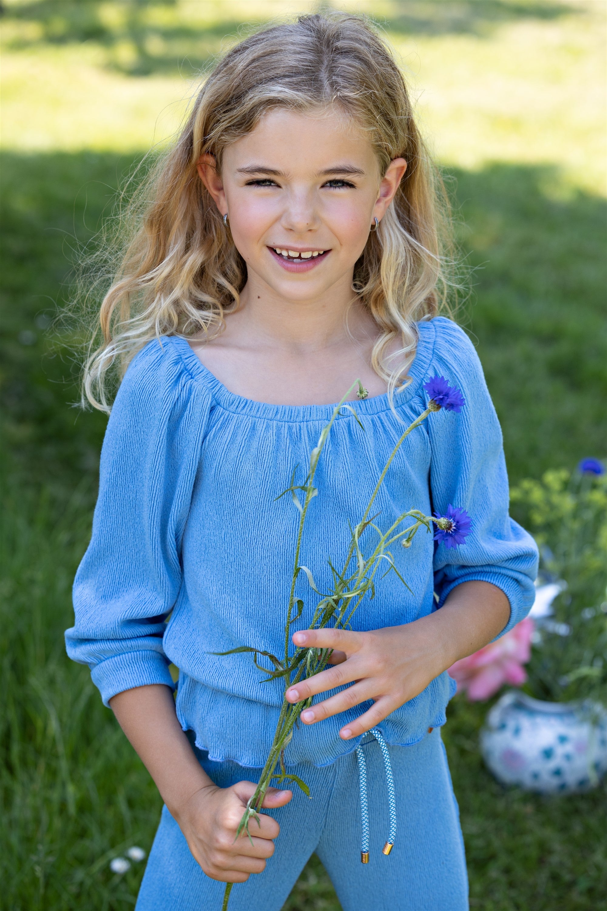 NoNo Knew Boothals Jersey Top Blauw