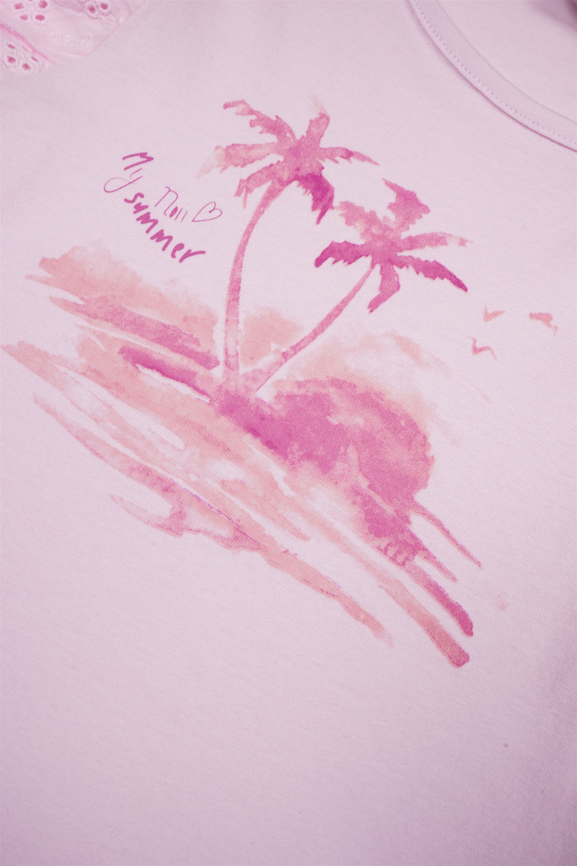 Kantal T-Shirt Pofmouw Roze