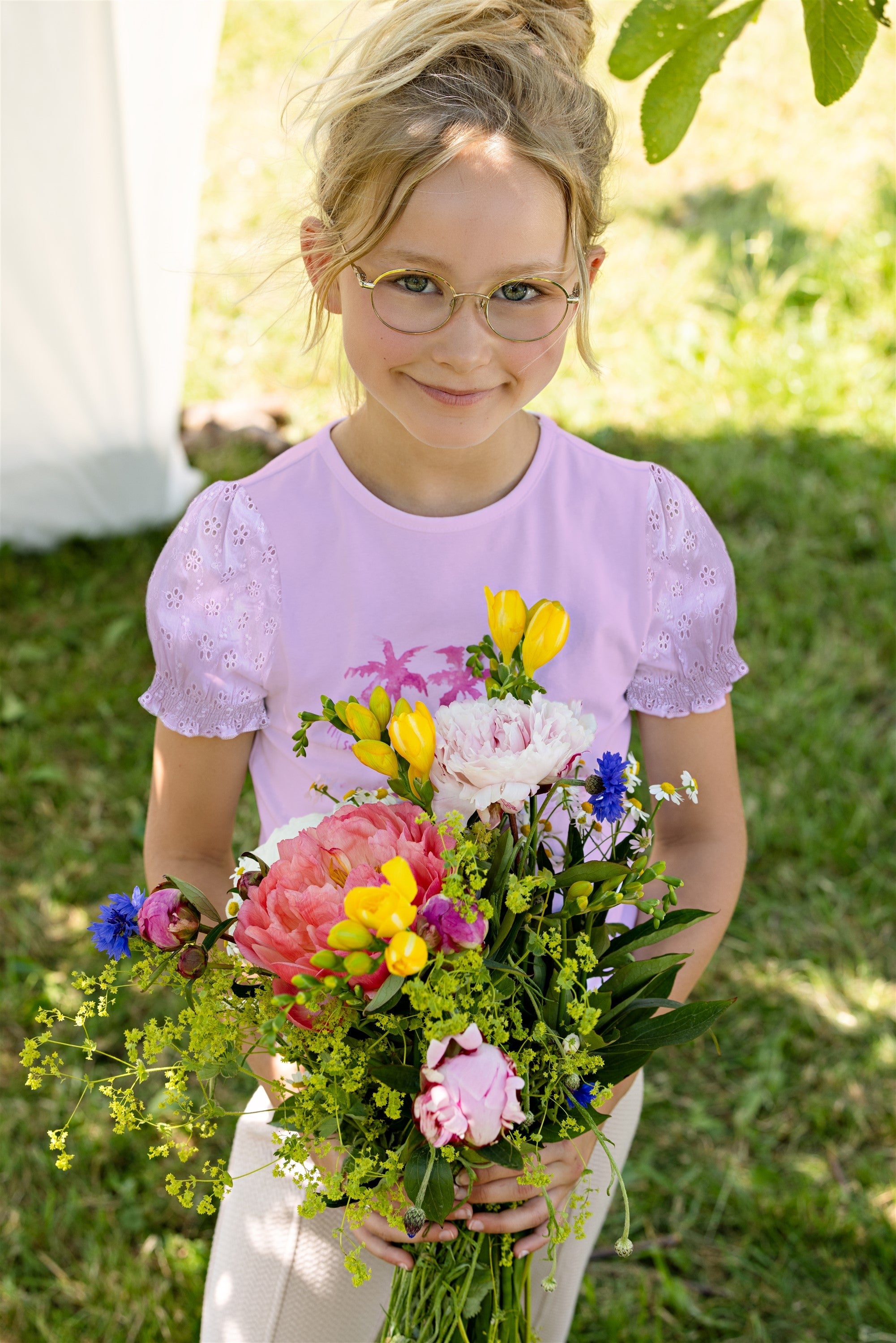 Kantal T-Shirt Pofmouw Roze