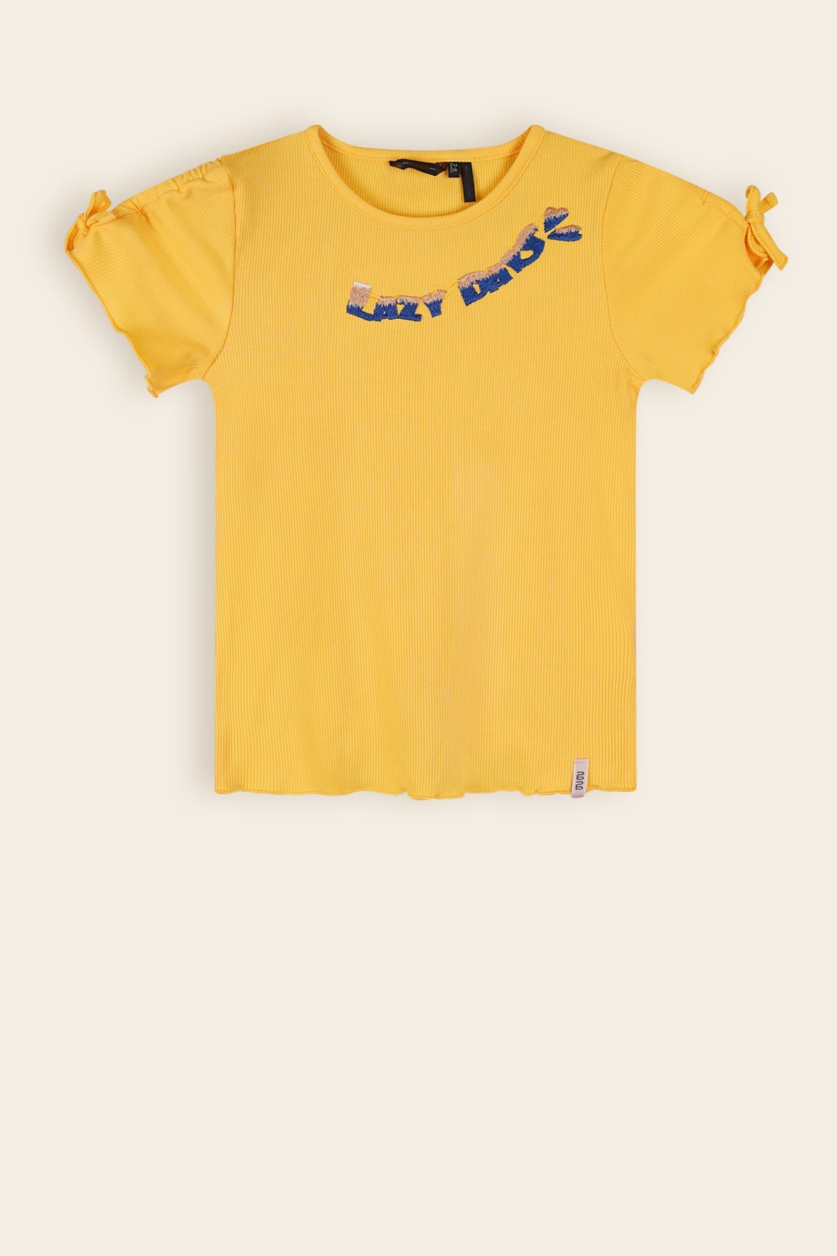 Kim Rib Jersey TBlouses Abrikoos