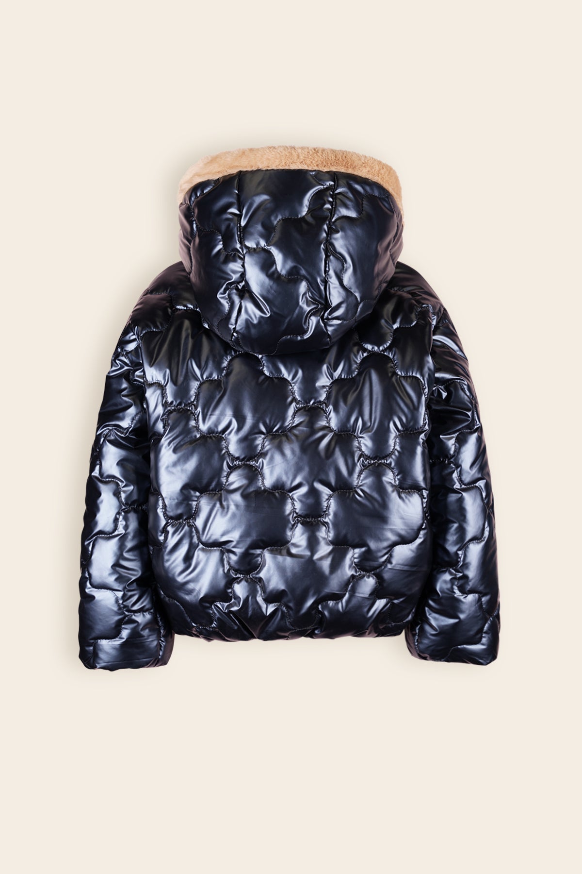 NoNo Bee Gestepte Winterjas met Capuchon Navy