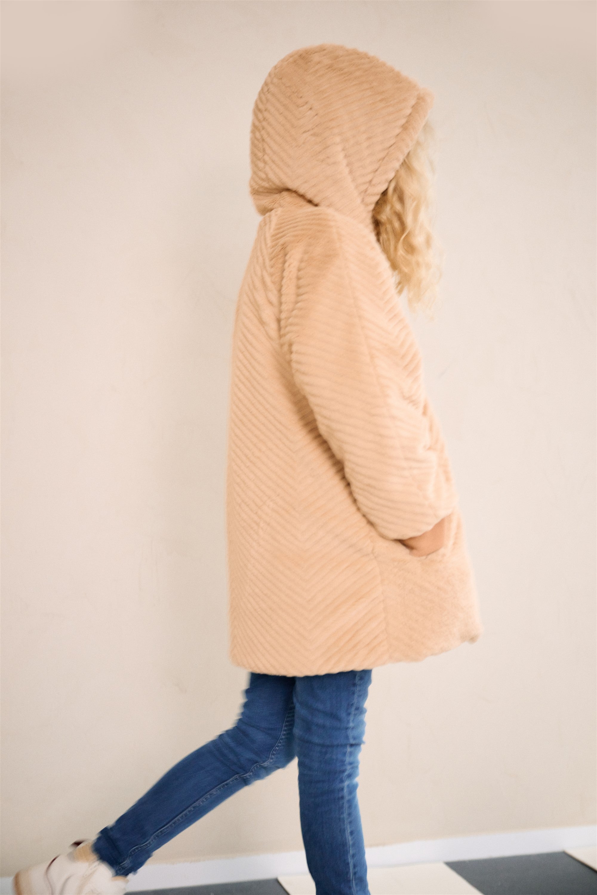 NoNo Baybee Reversible Mid Lange Winterjas Zand