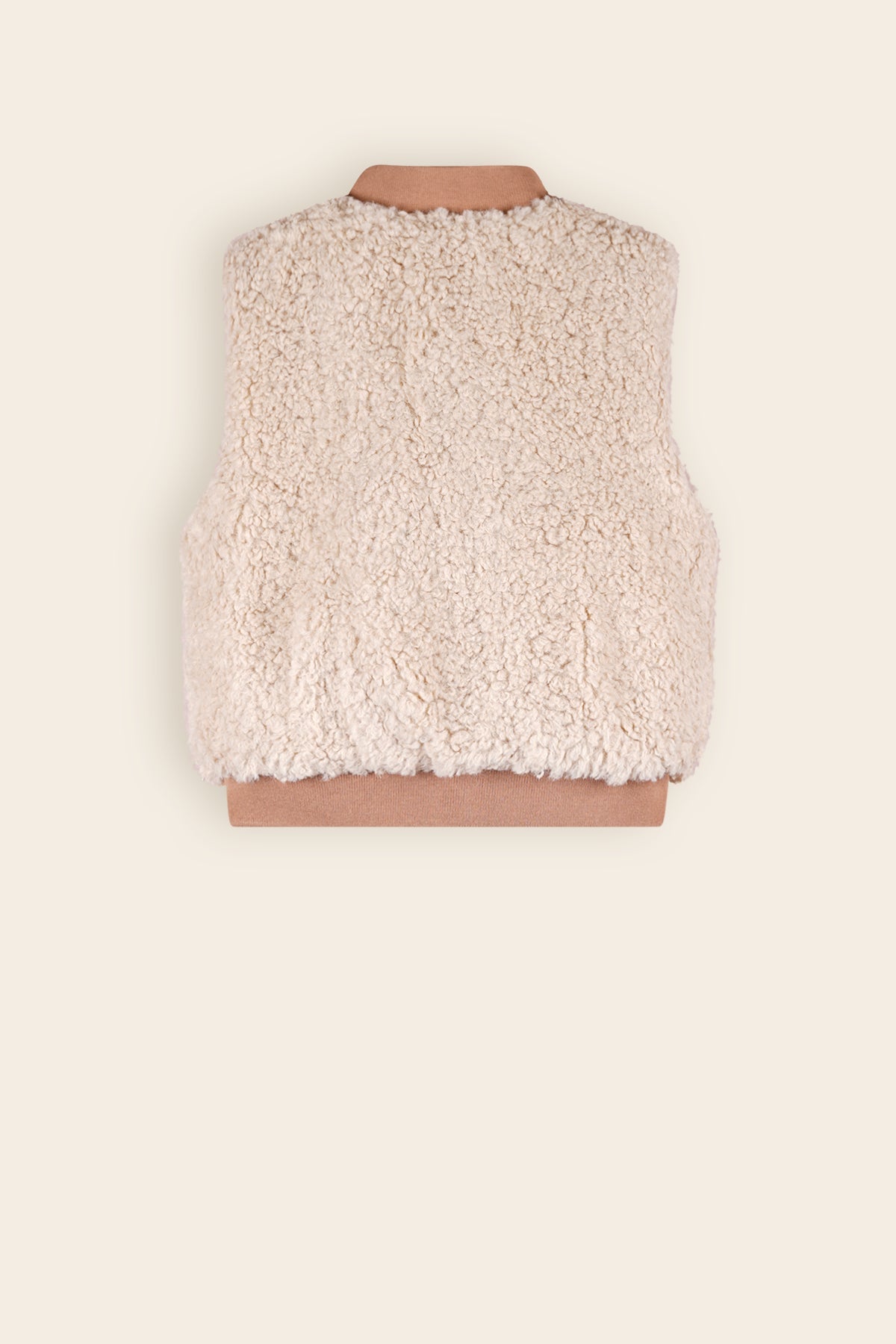 NoNo Kenna Reversible Gilet met Zacht Bont & Suede Taupe