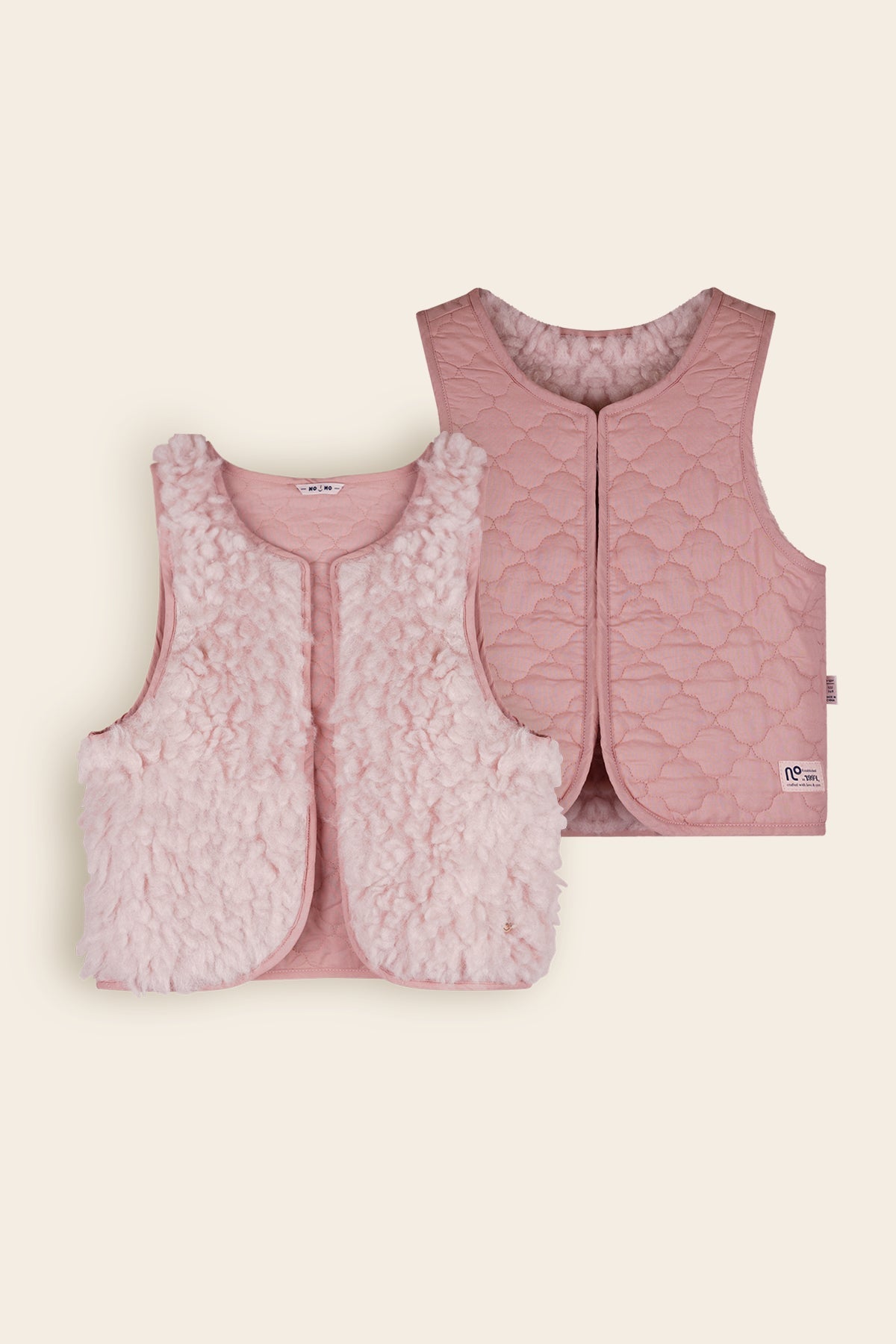 Katya Fluffy Reversible Gilet Oud Roze