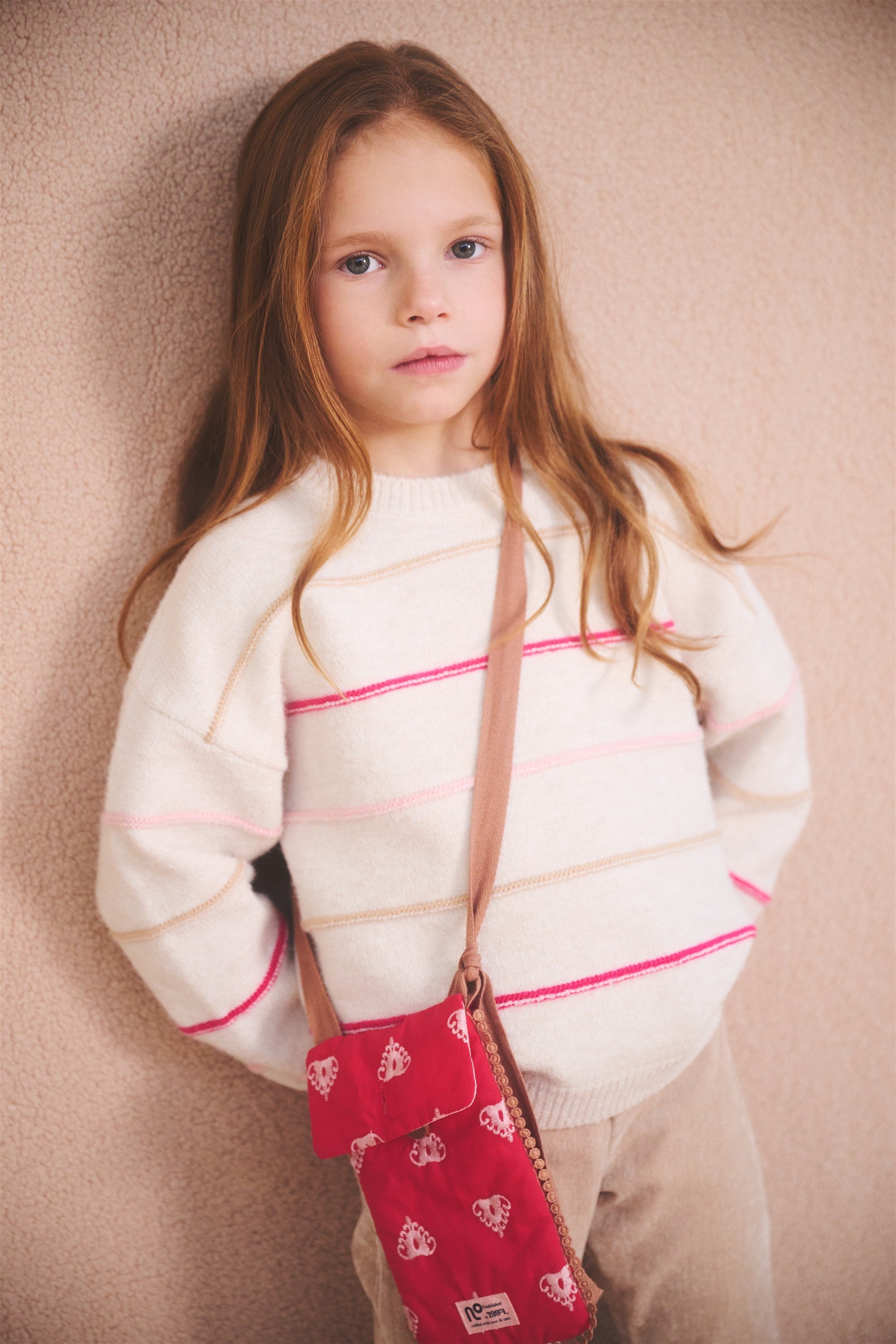 NoNo Kendra Zachte Gebreide Streep Trui Ivoor