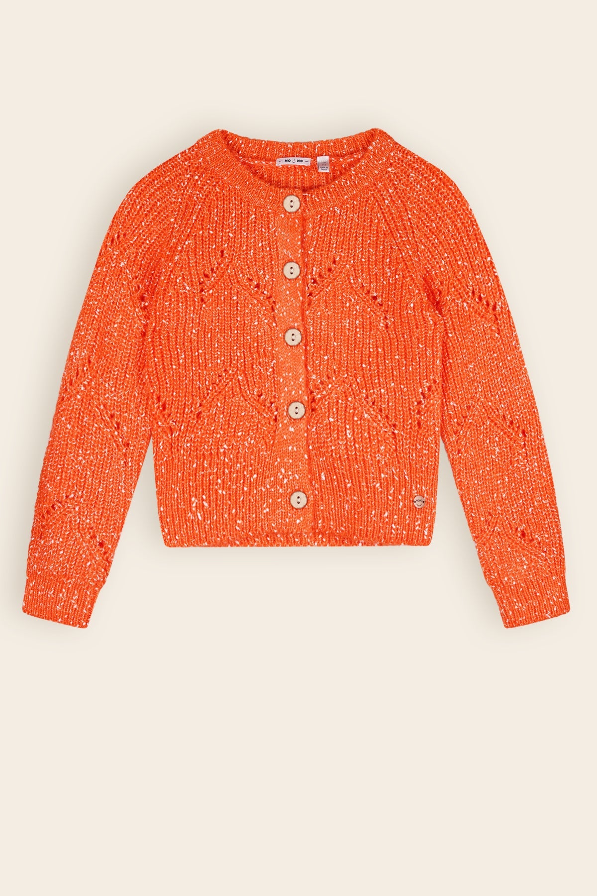 NoNo Aloha Gebreid Vest van Spikkelgaren Rood