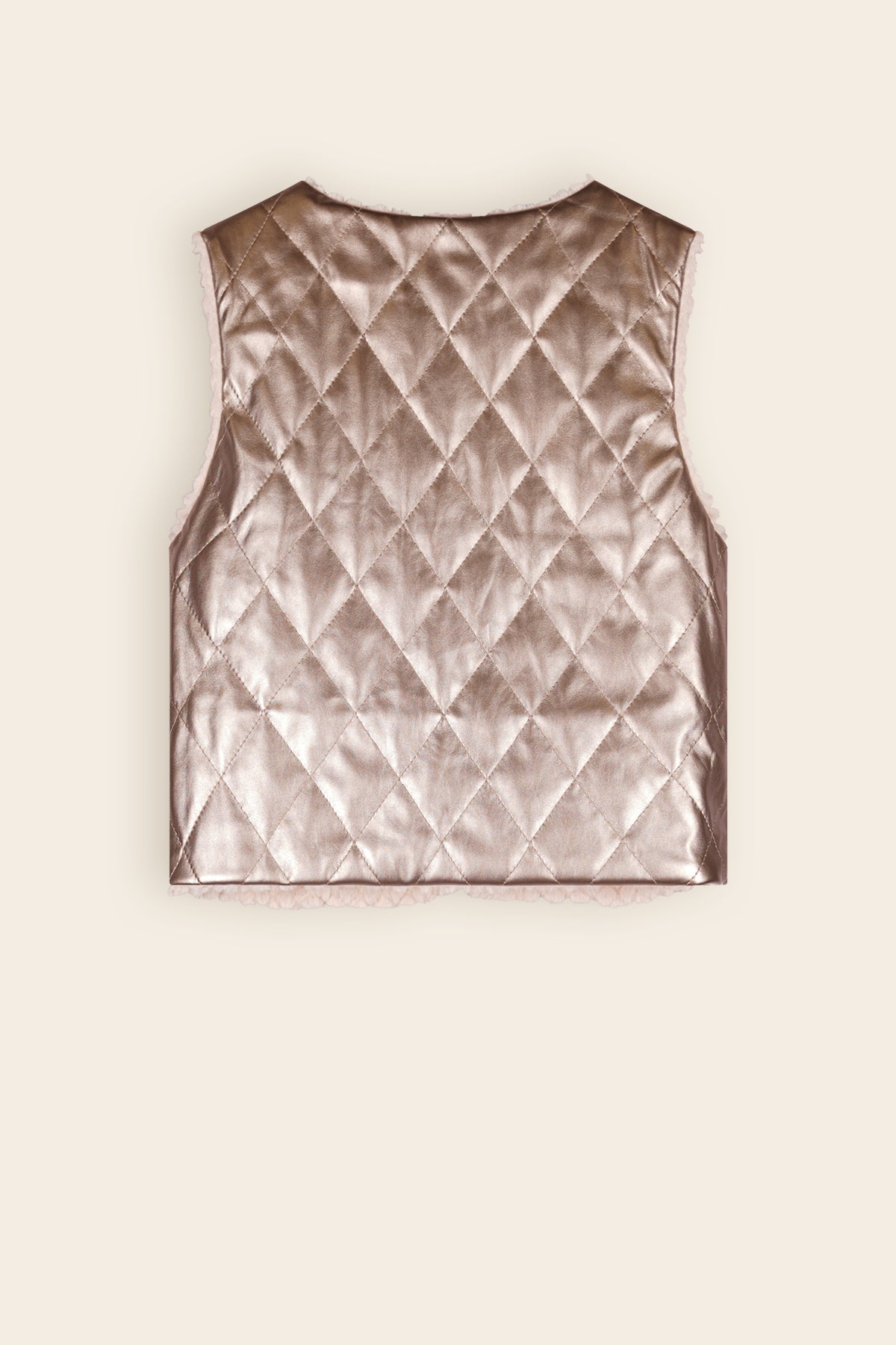 NoNo Kate Reversible Gilet met Fur & Fake Leather Ivoor