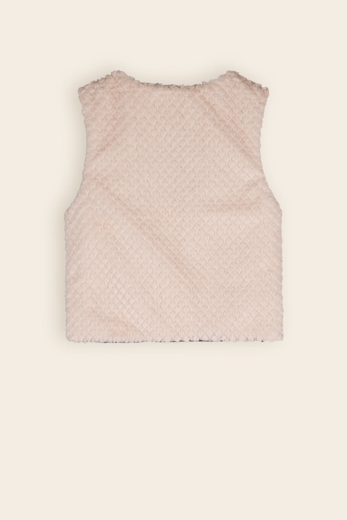 NoNo Kate Reversible Gilet met Fur & Fake Leather Ivoor