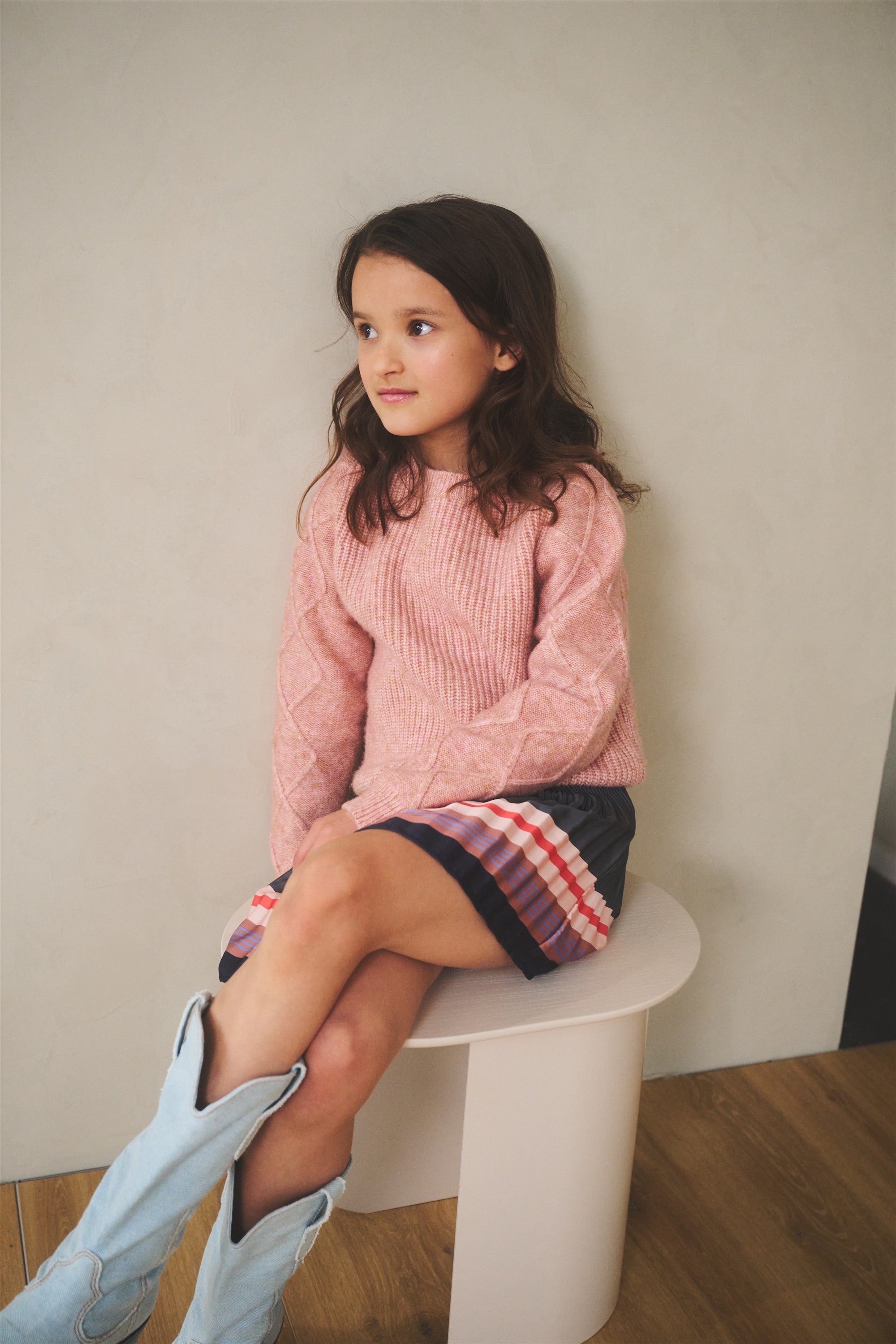 NoNo Keson Melange Gebreide Trui Zacht Roze