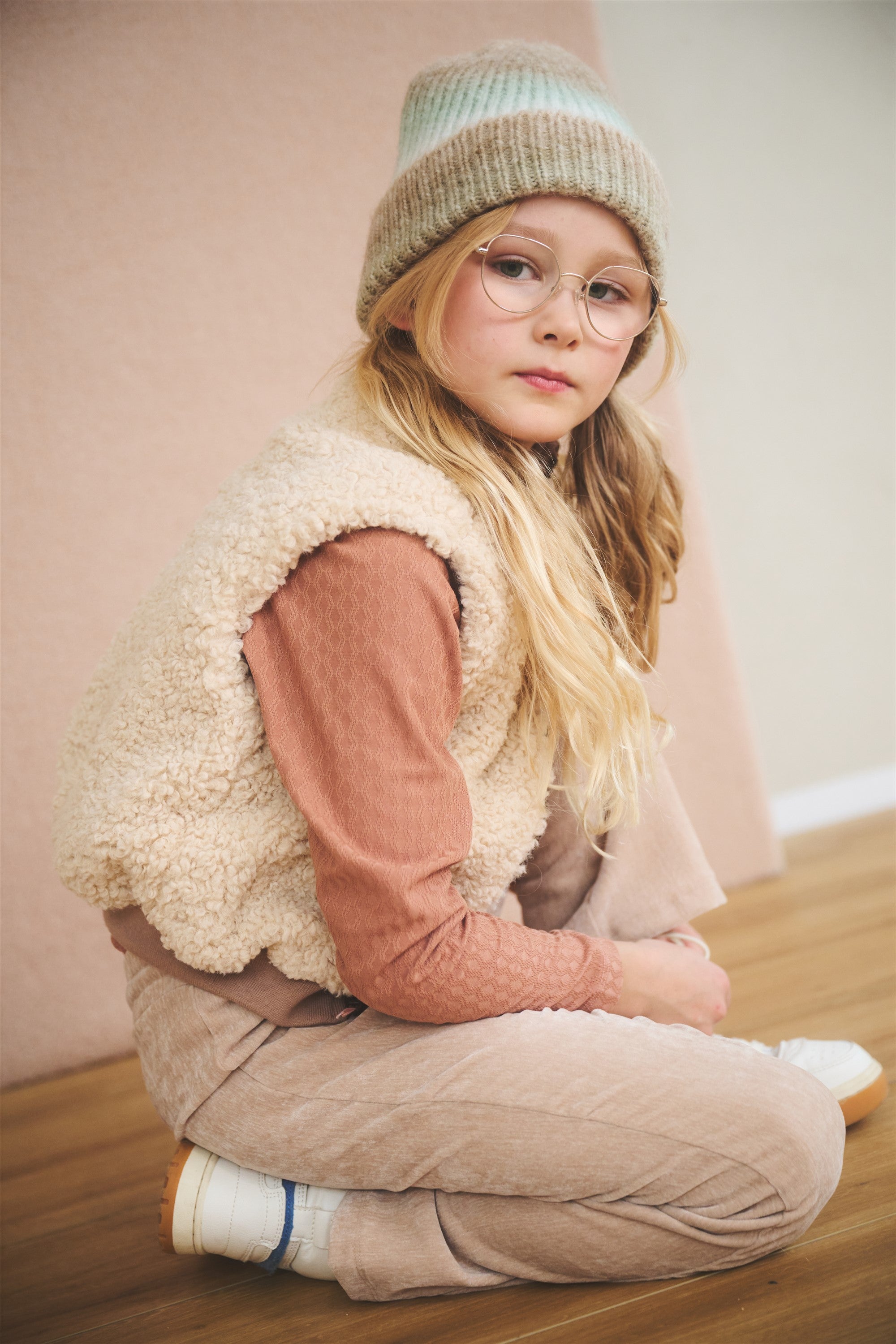 NoNo Sady Velvet Stretch Flared Broek Ivoor