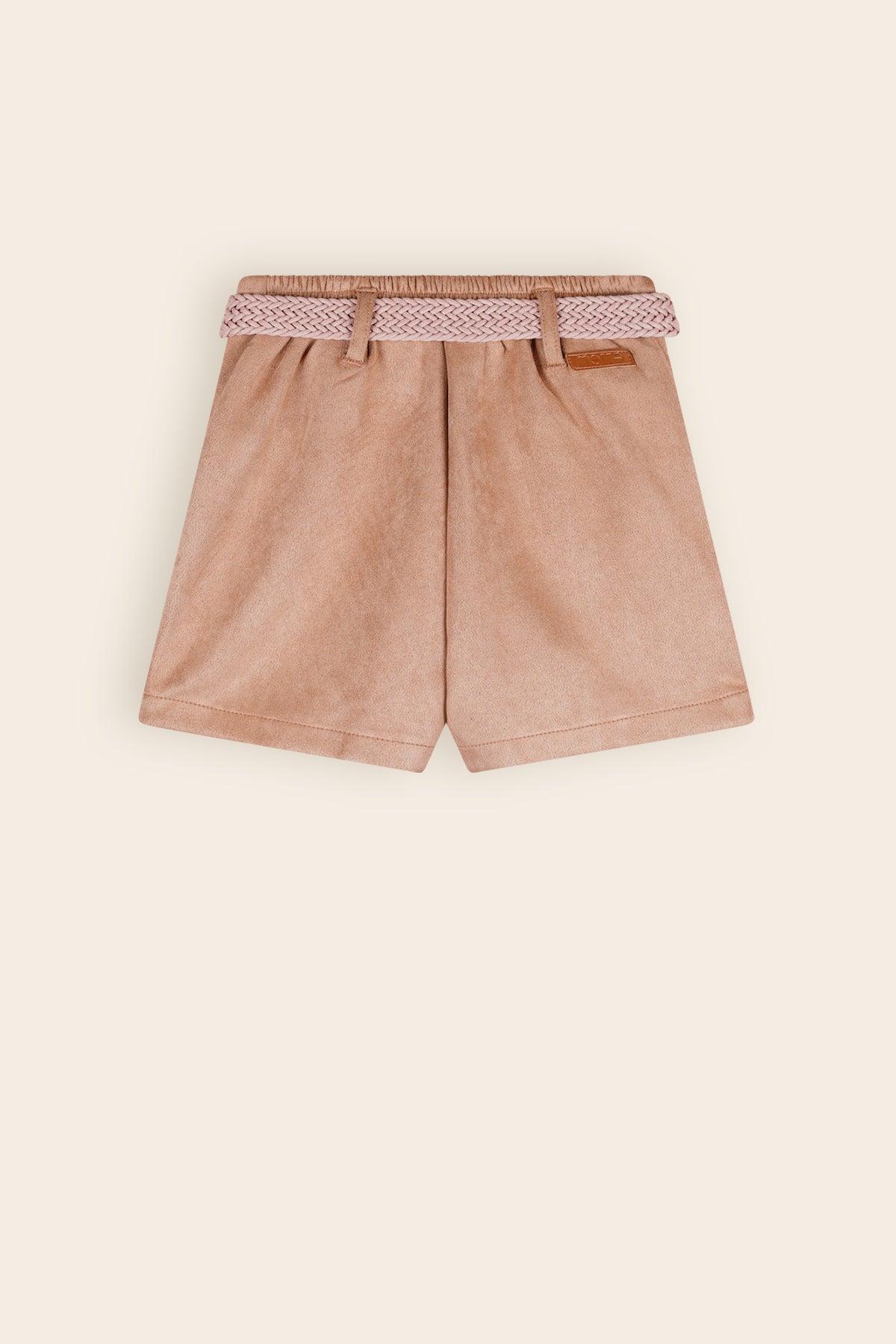NoNo Sella Suede Skort met Riem Taupe