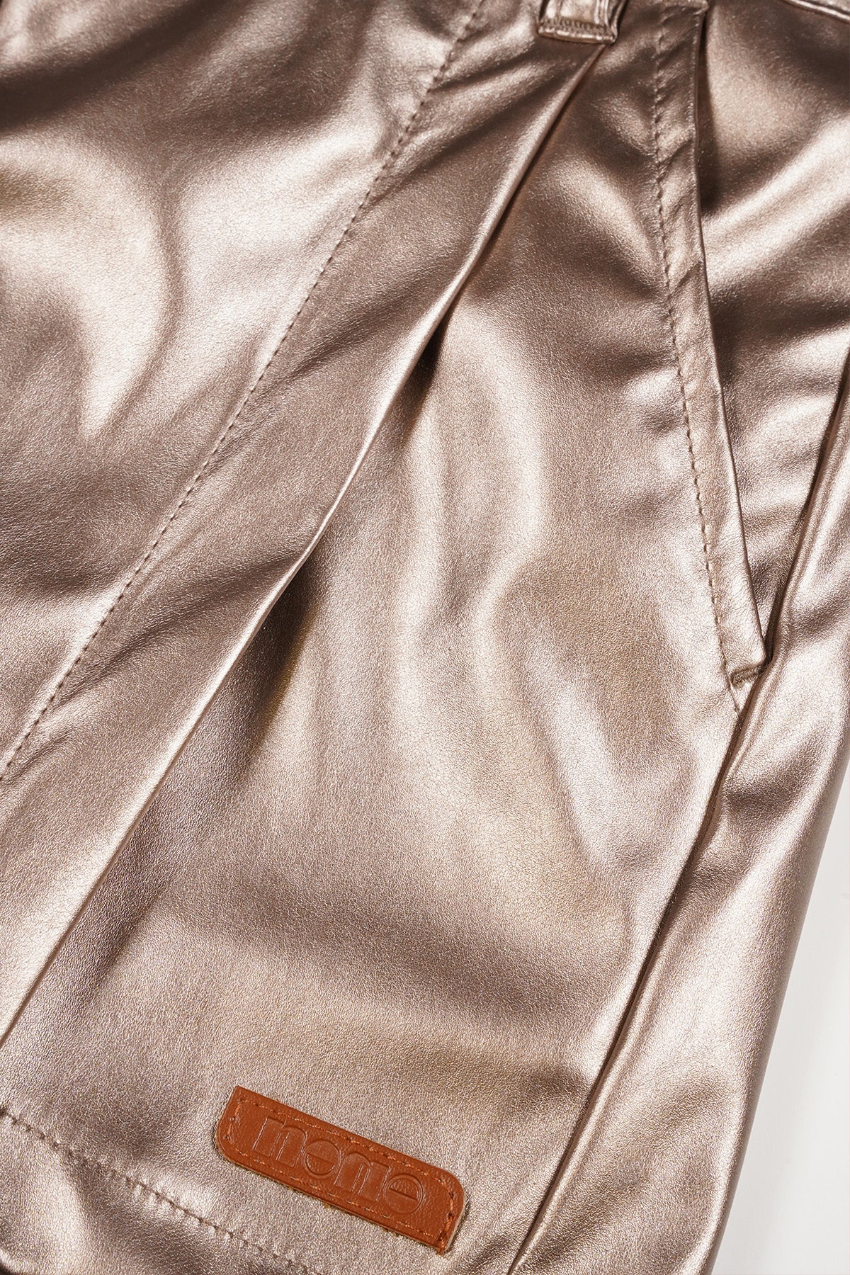 NoNo Simona Faux Leather Skort Bronze