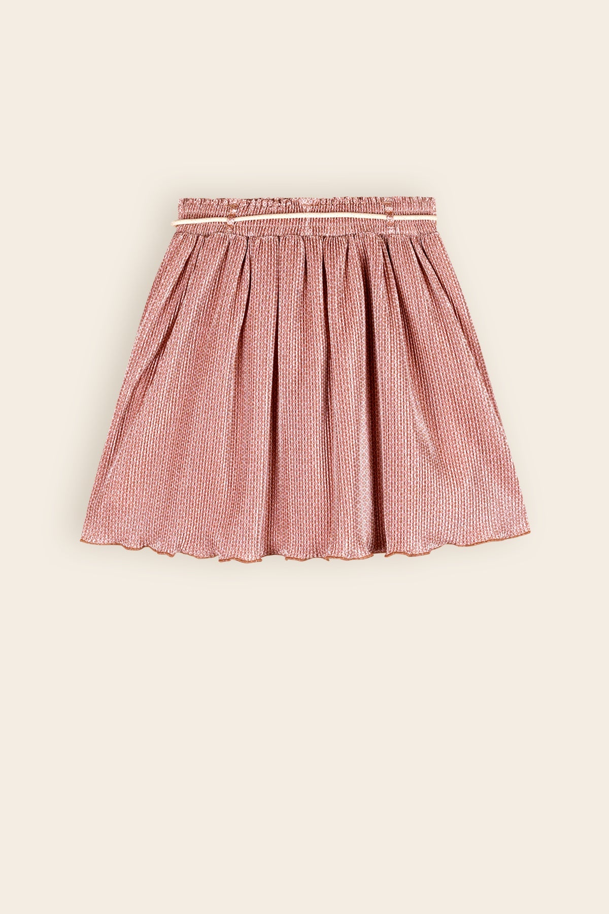 NoNo Nele Plissee Geprinte Rok Taupe