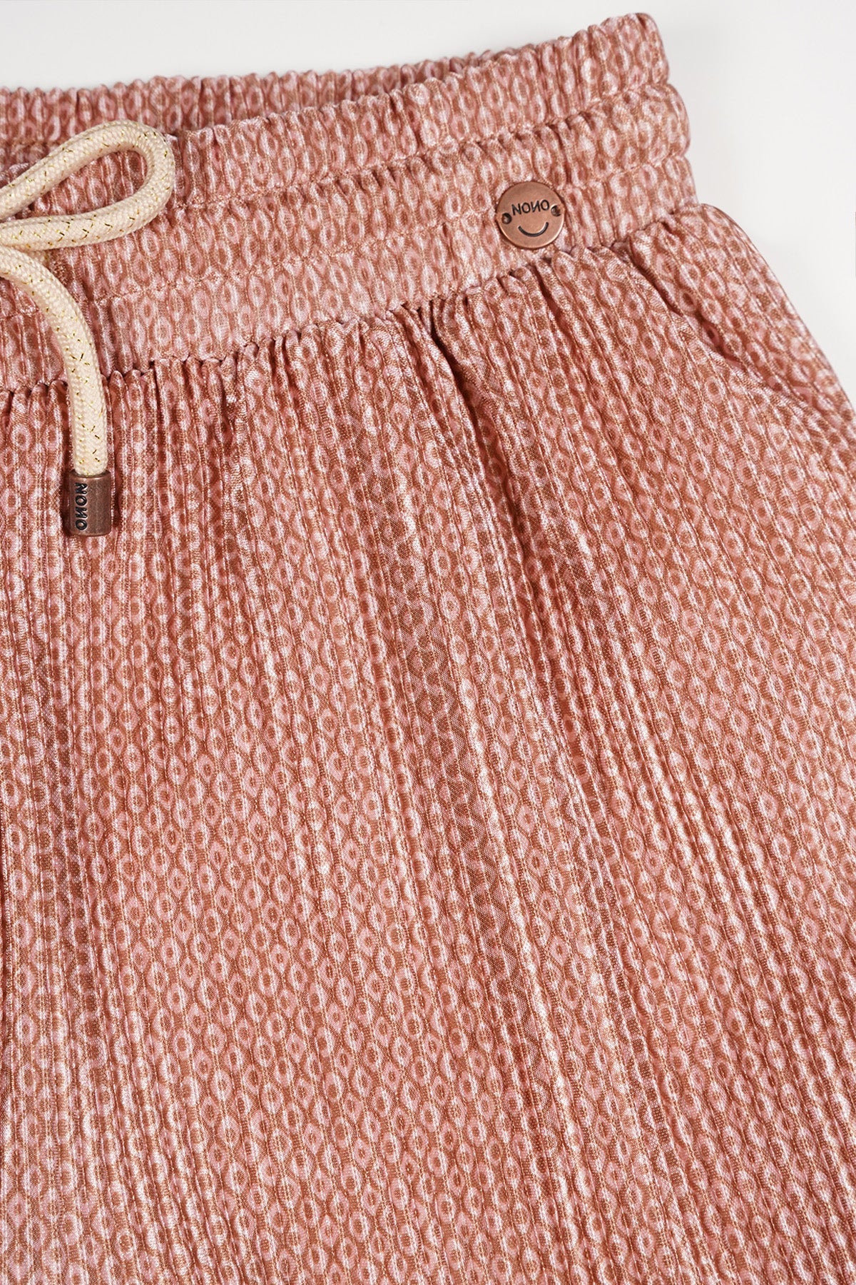 NoNo Nele Plissee Geprinte Rok Taupe