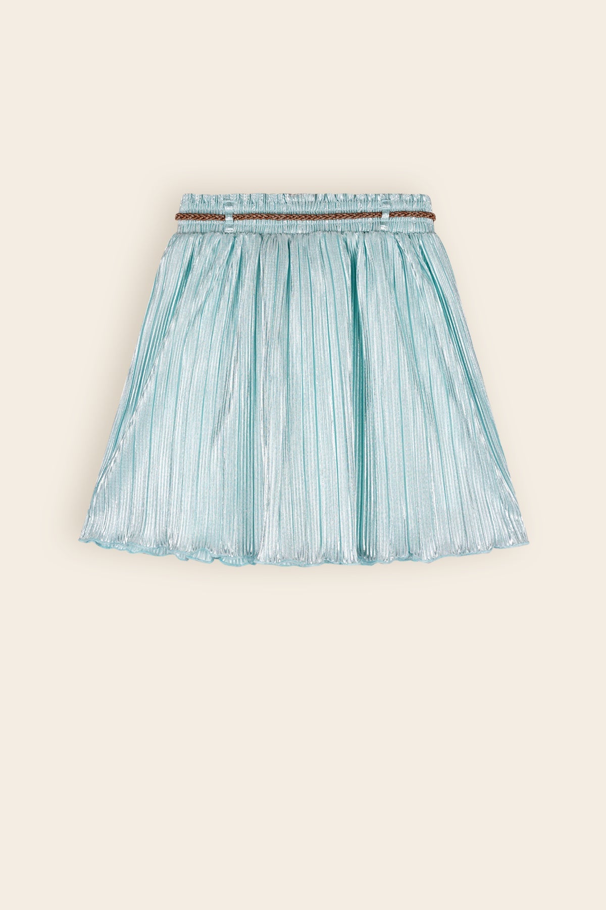 NoNo Nele Plissee Rok met Folieprint Turquoise