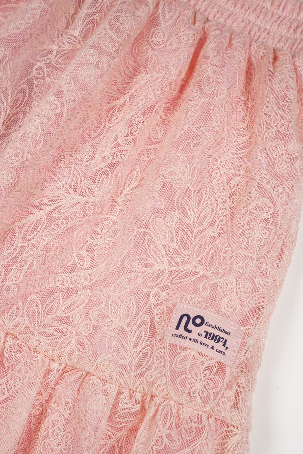 NoNo Ninay Geborduurde Mesh Rok Oud Roze