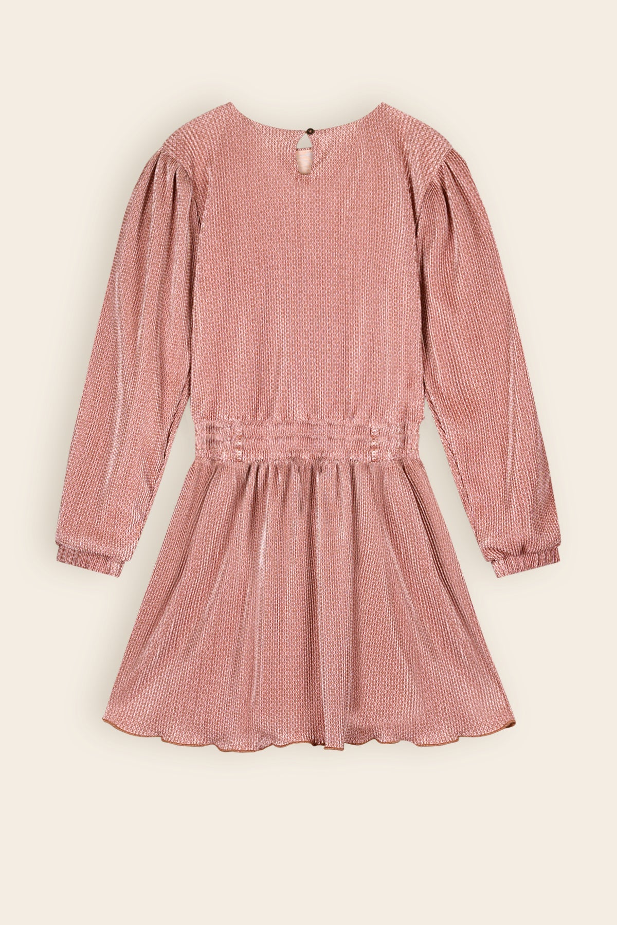 NoNo Miron Geprinte Plisee Jurk Taupe