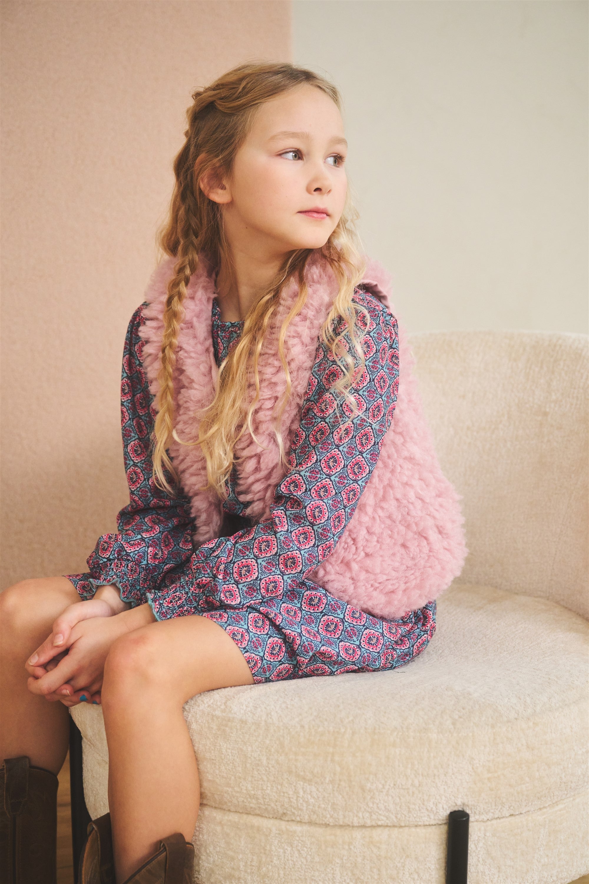 NoNo Mamai Geprinte Geweven Jurk Blauw AOP