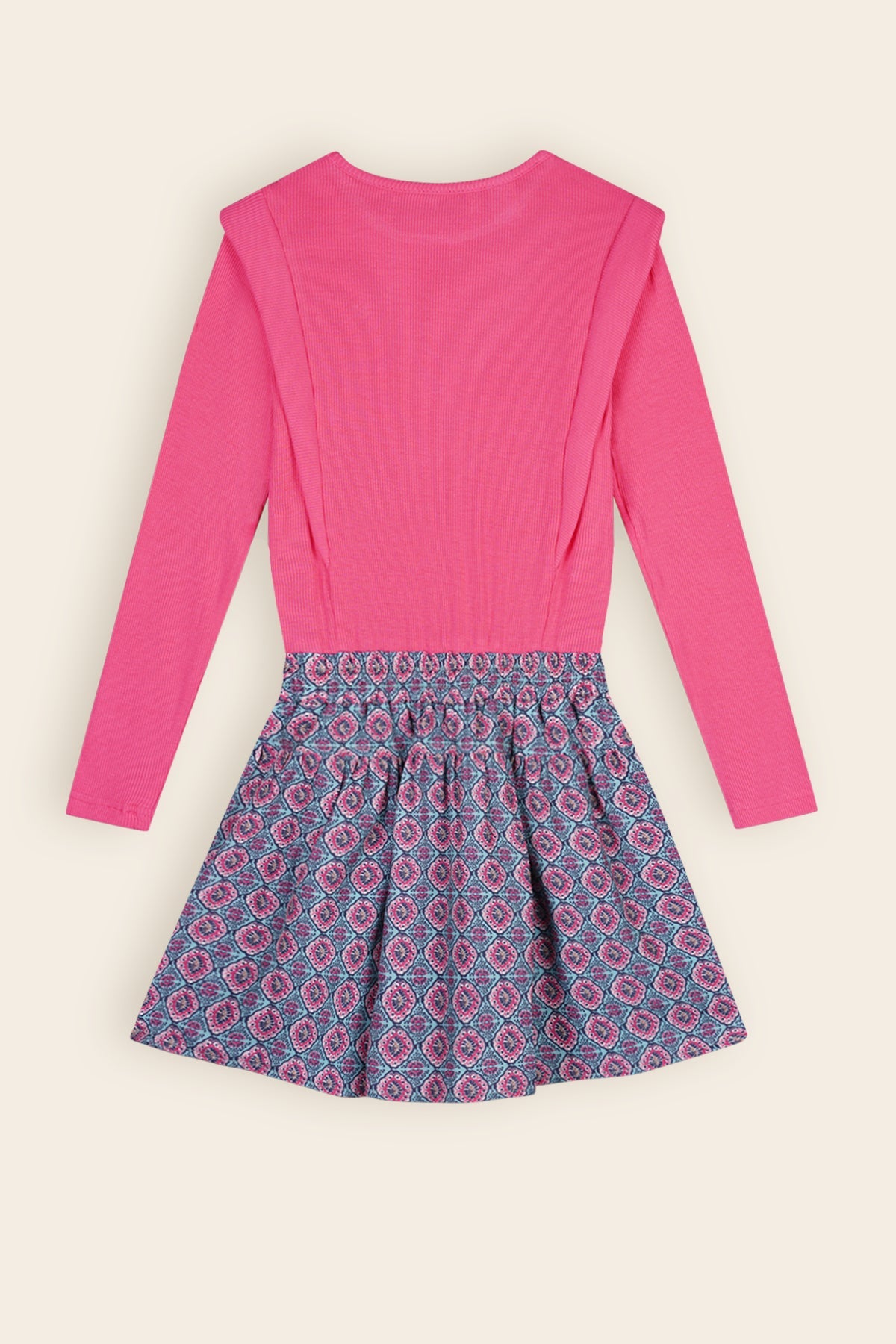 NoNo Morly Combi Jurk Roze