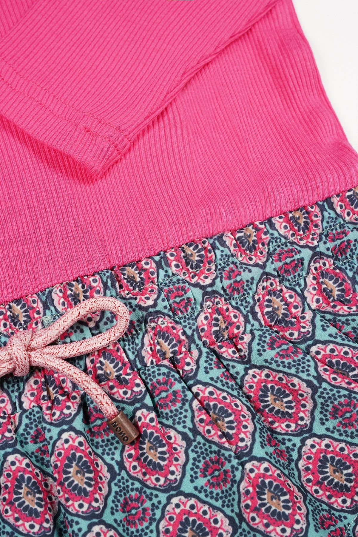 NoNo Morly Combi Jurk Roze