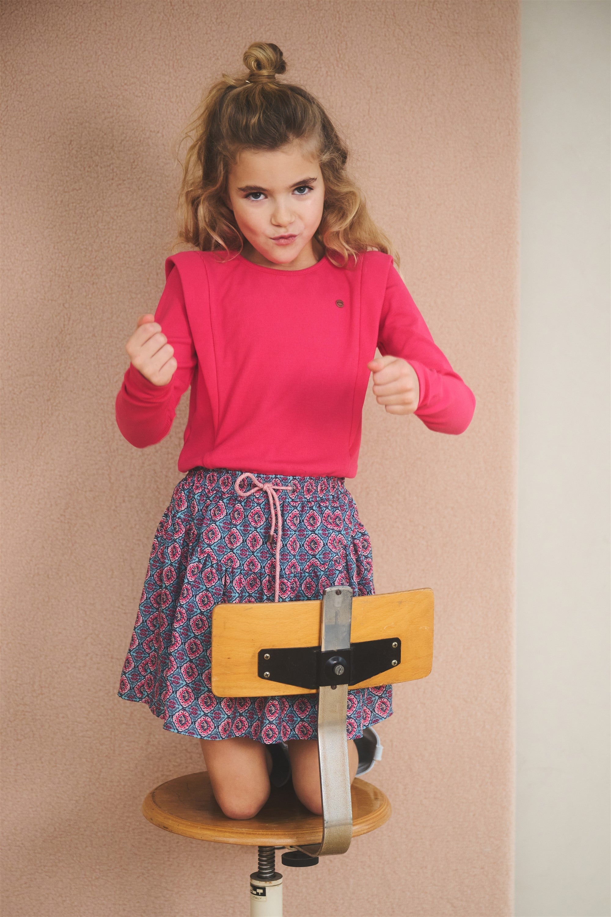 NoNo Morly Combi Jurk Roze