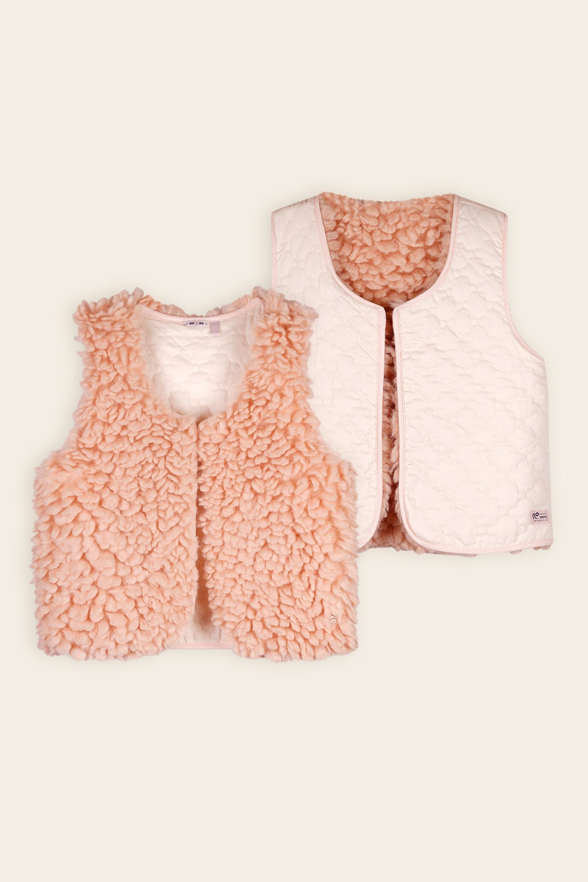 Katya Fluffy Reversible Gilet Blush