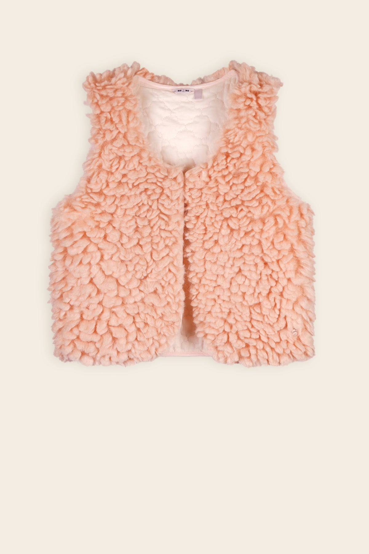NoNo Katya Fluffy Reversible Gilet Blush