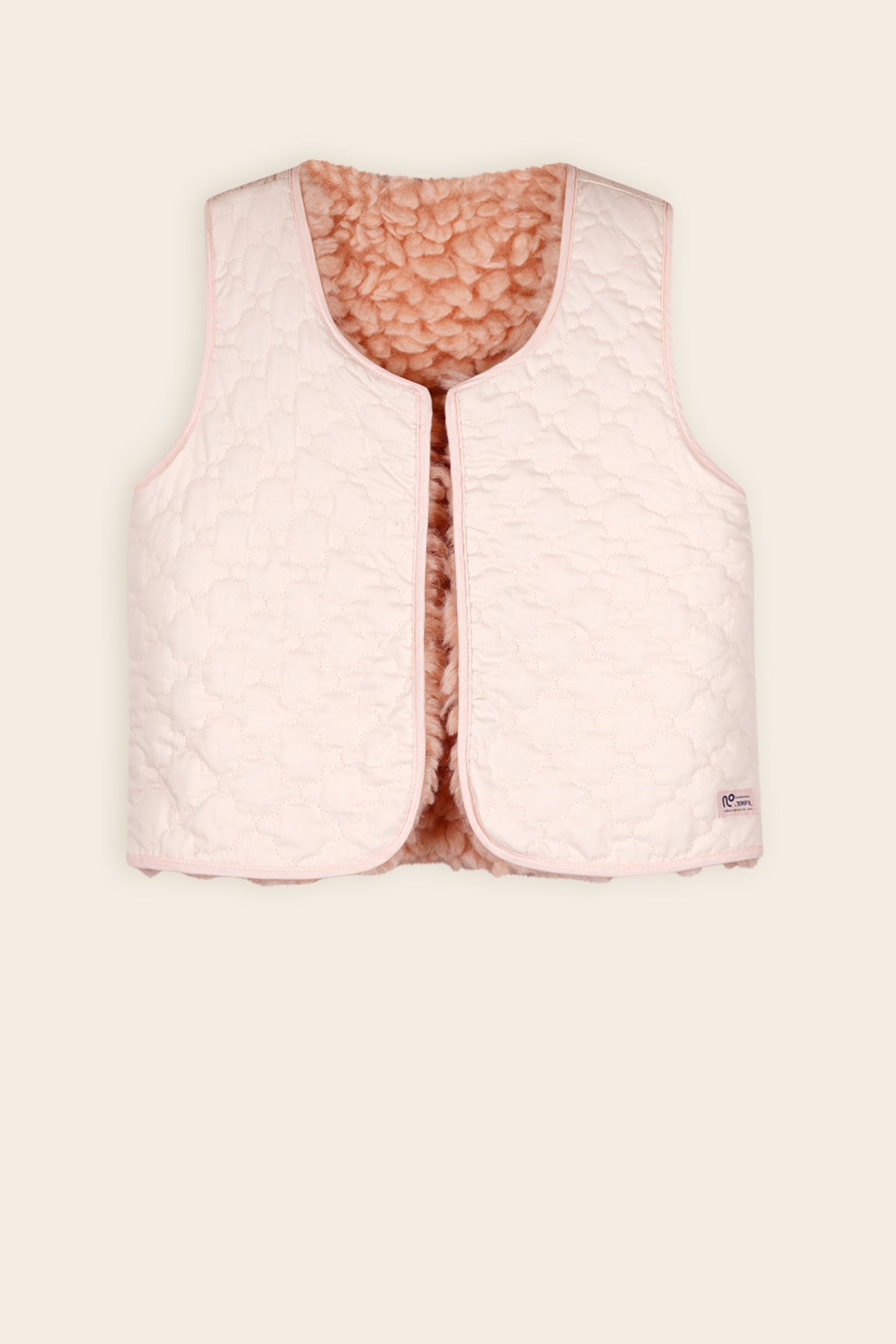 NoNo Katya Fluffy Reversible Gilet Blush