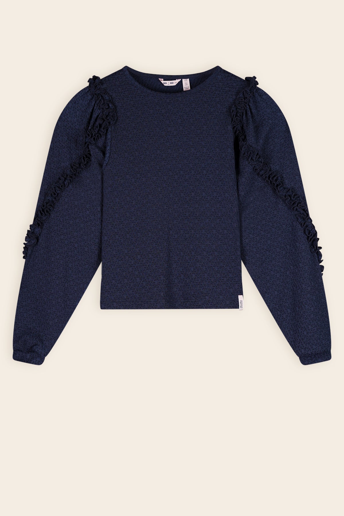 Kysa Fancy Jersey Tshirt met Pofmouwen Navy